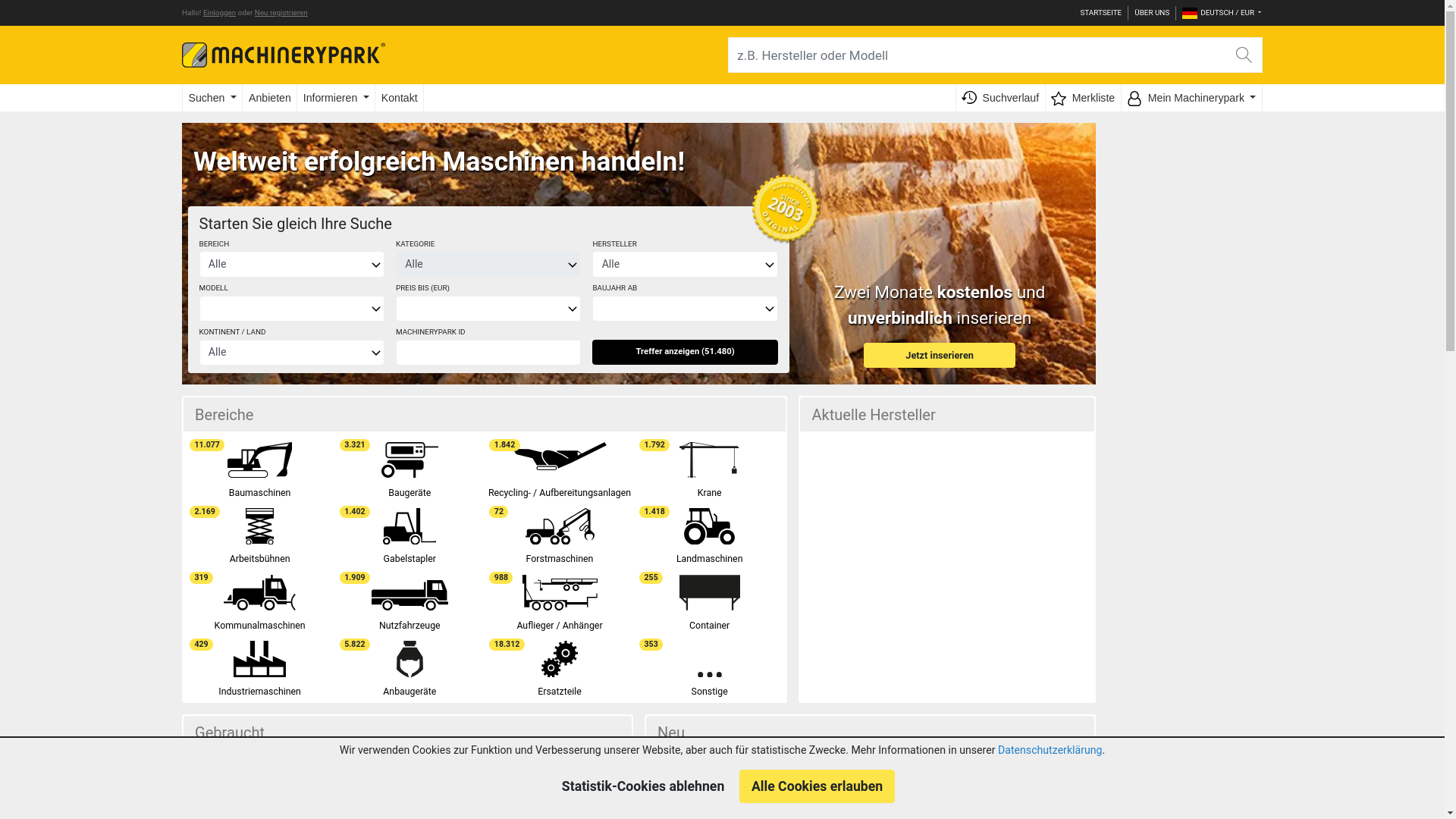 website screenshot of https://machinerypark.digital/