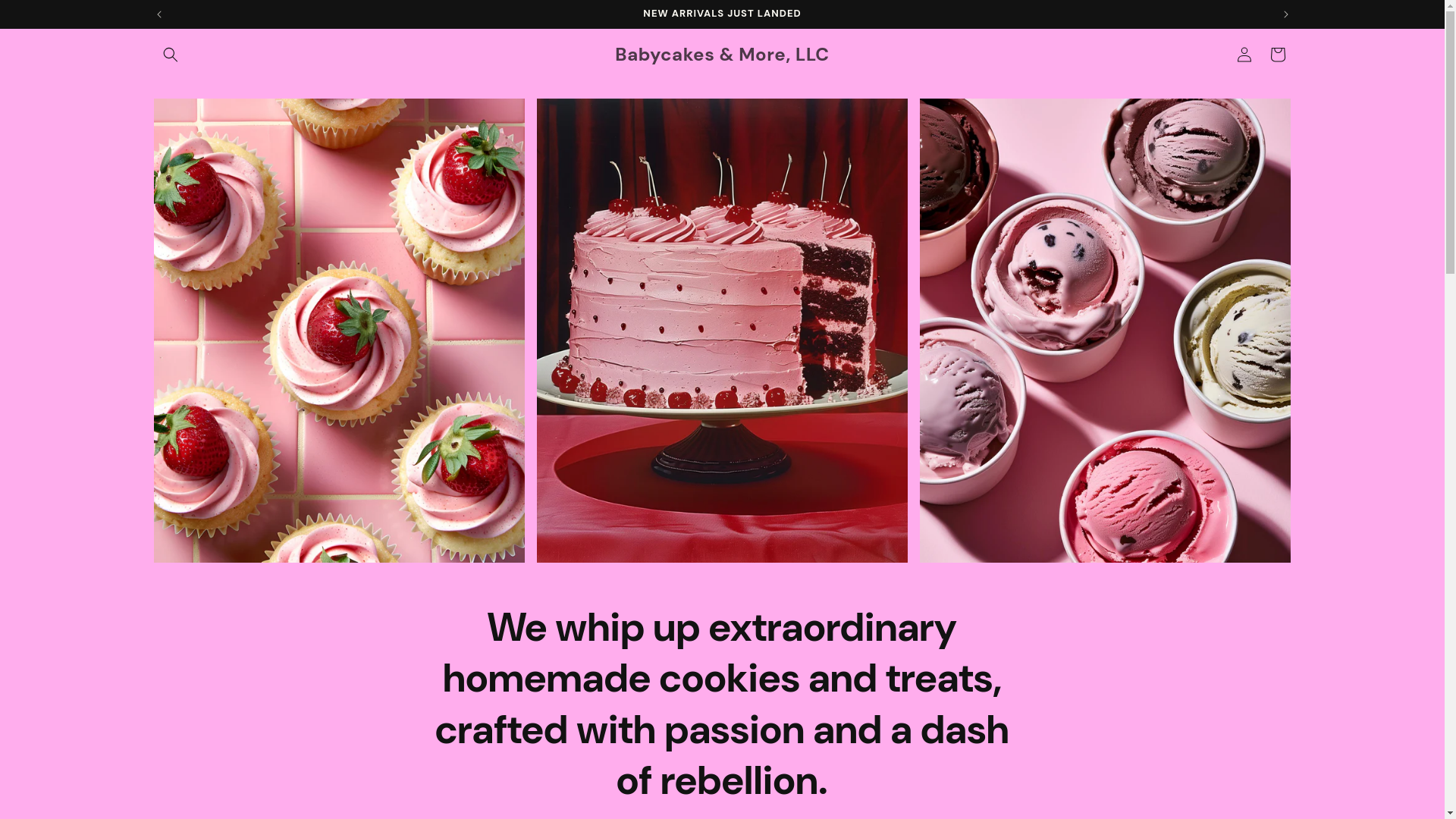 website screenshot of https://babycakesmore.com/