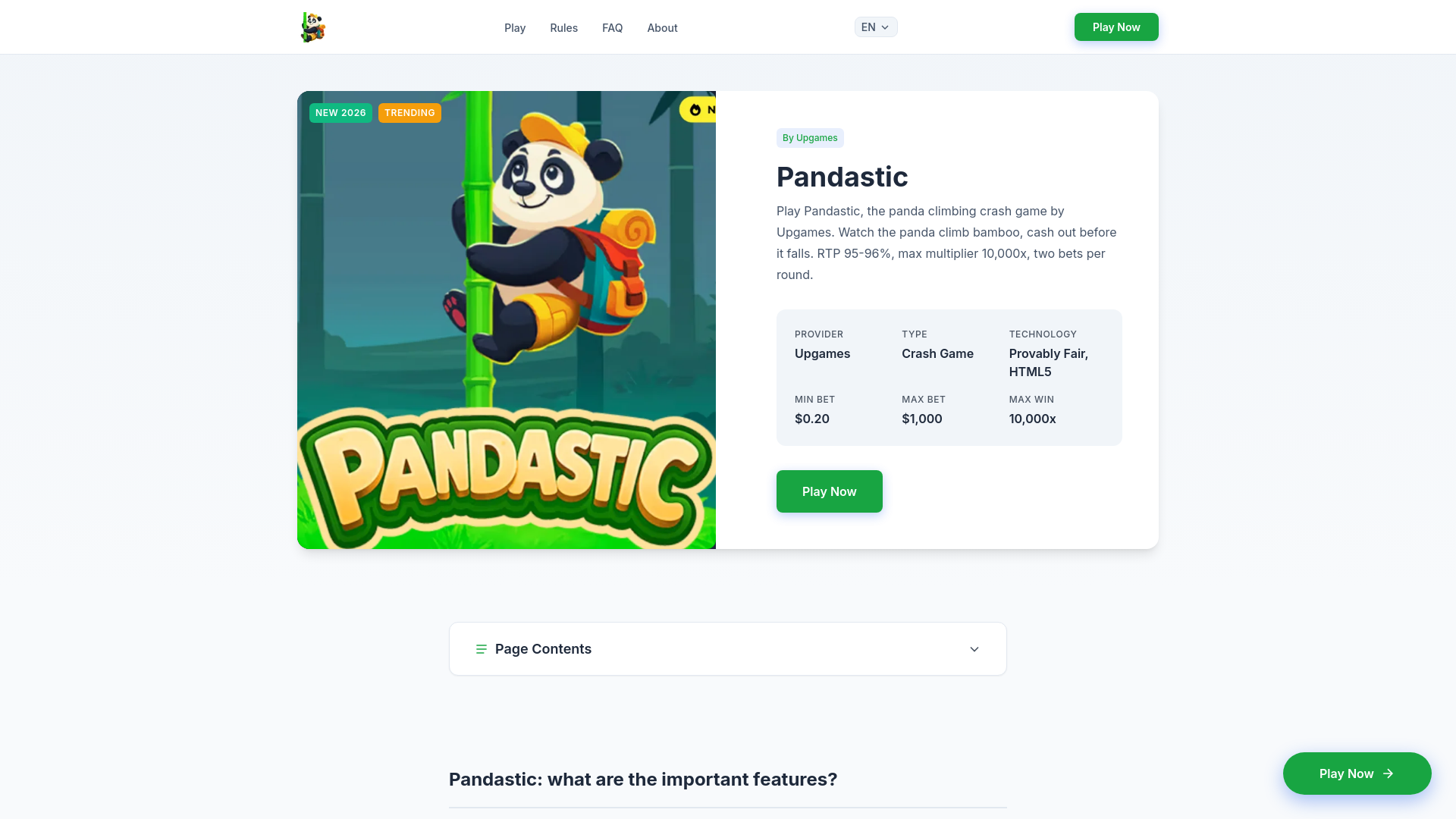 website screenshot of https://pandastic.pages.dev/