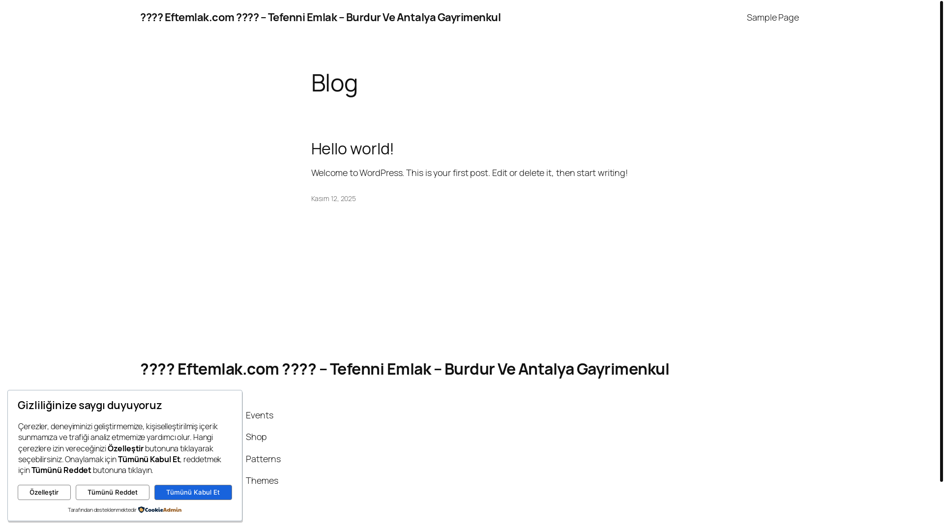 website screenshot of https://eftemlak.com/