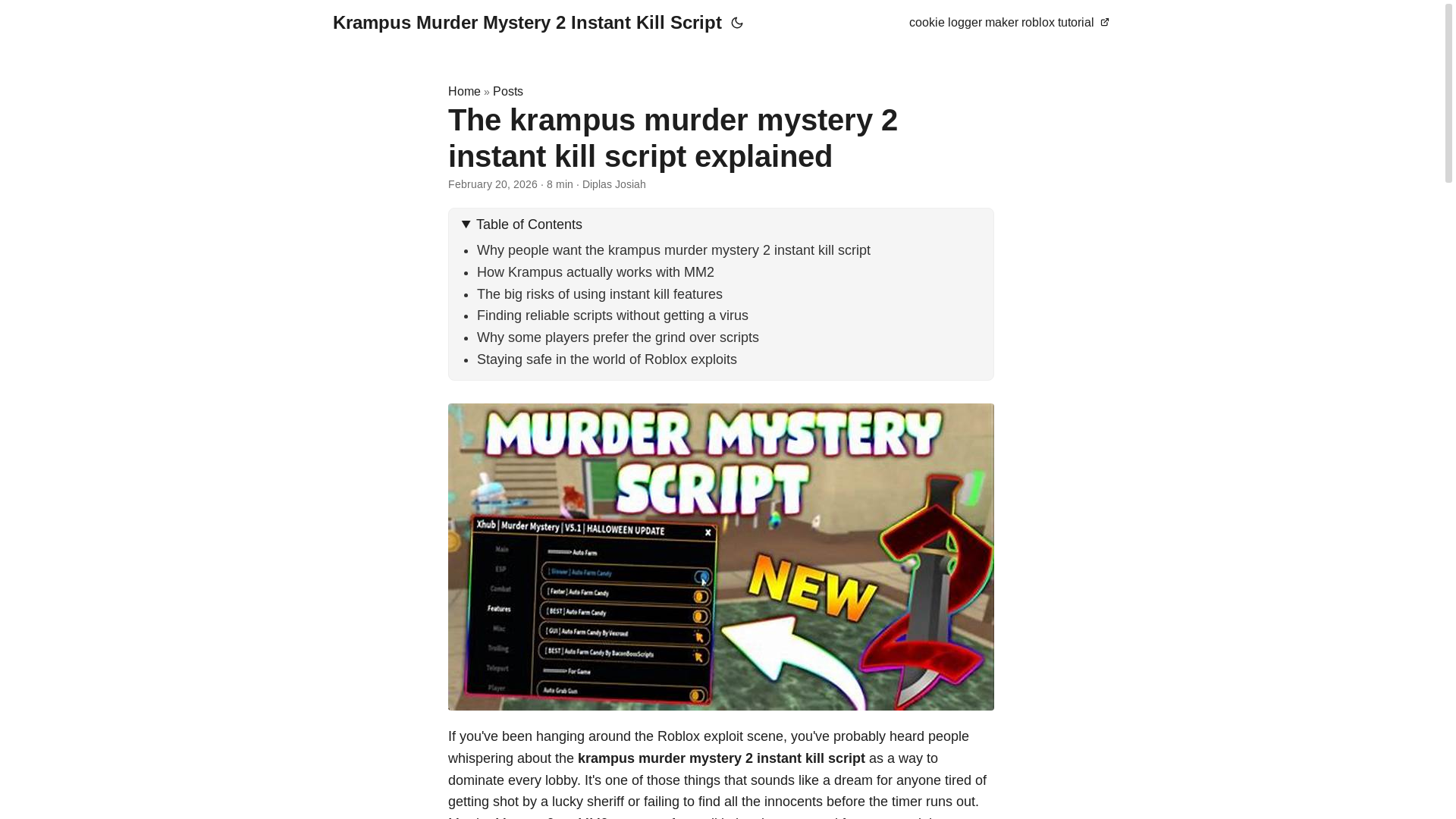 website screenshot of https://krampus-murder-mystery-2-instant-kill-script.pages.dev/