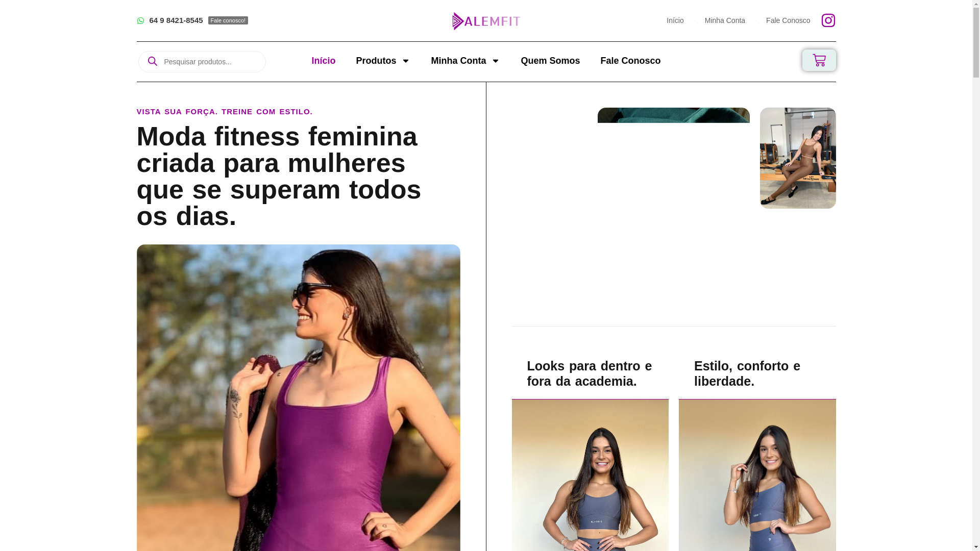 website screenshot of https://alemfit.com.br/