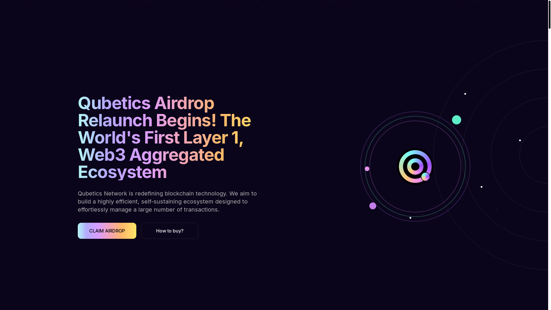 website screenshot of https://qubeticsreward.com/