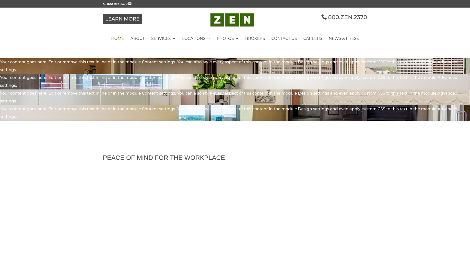 website screenshot of https://zen-offices.com/