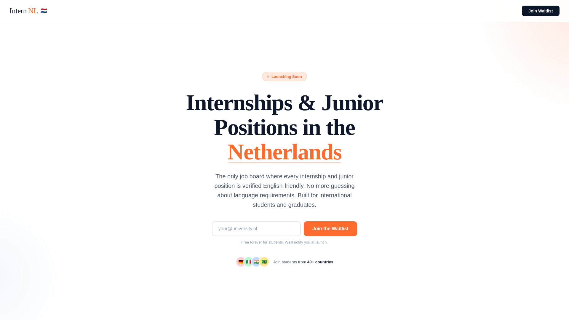 website screenshot of https://internnl.com/