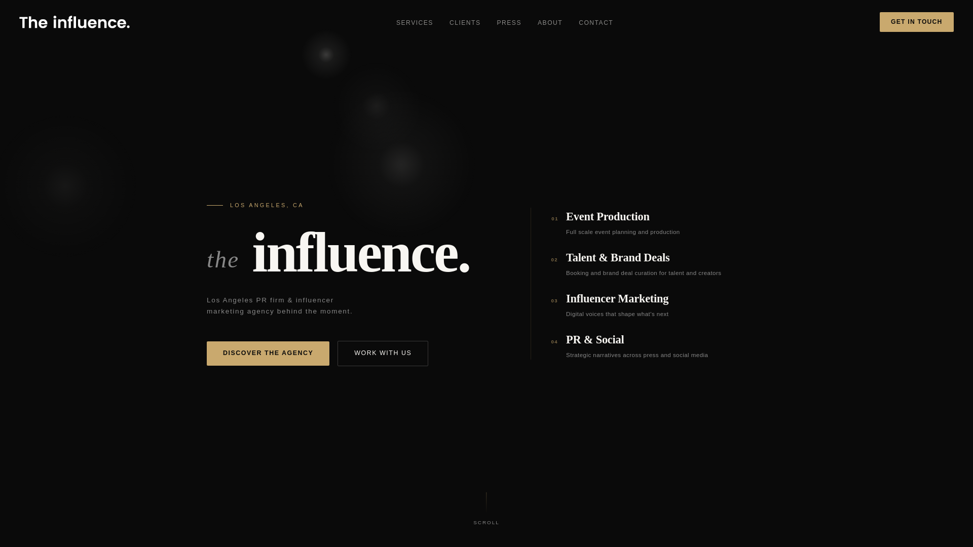 website screenshot of https://the-influence.pages.dev/