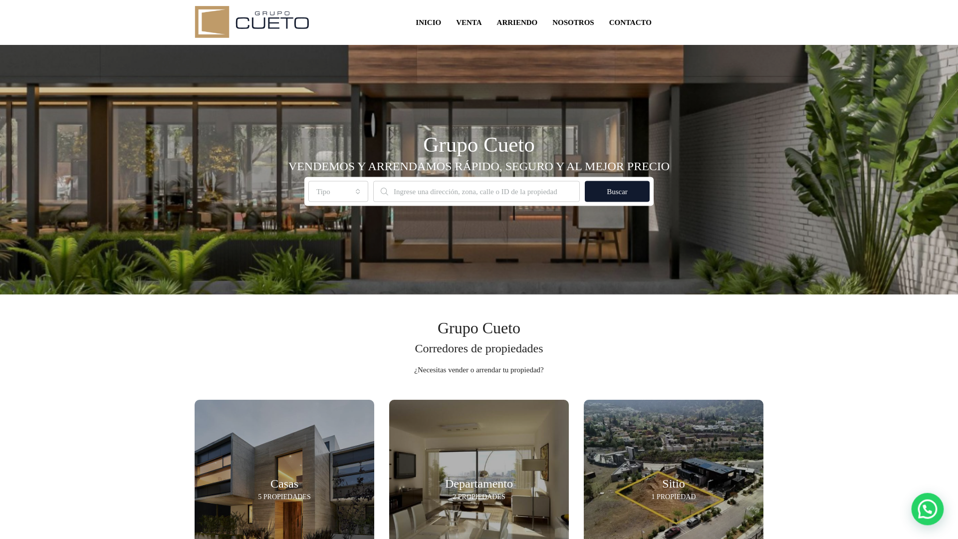 website screenshot of https://gcueto.cl