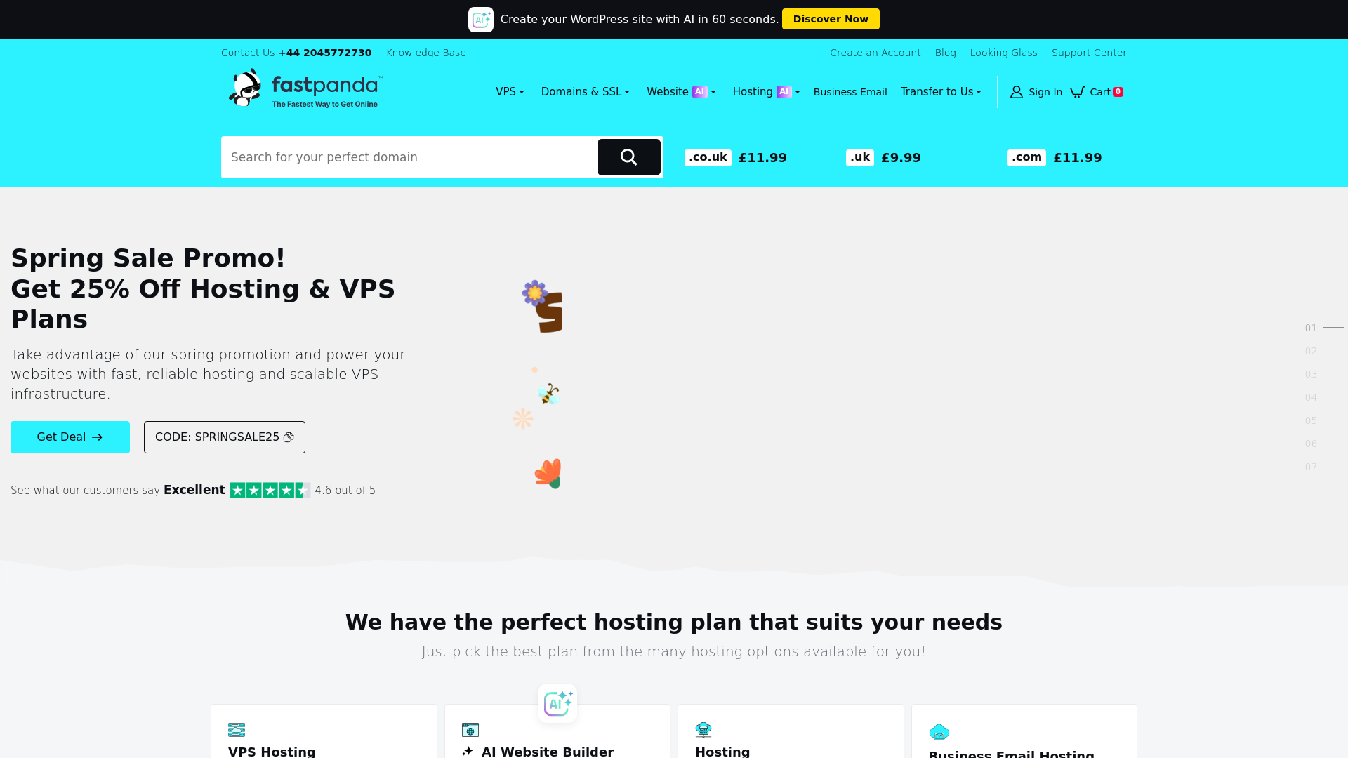 website screenshot of https://fastpandauk.com/