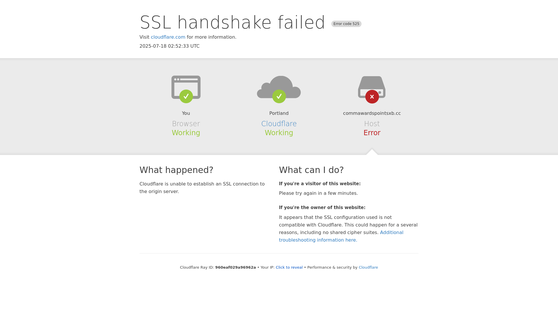 website screenshot of https://commawardspointsxb.cc/