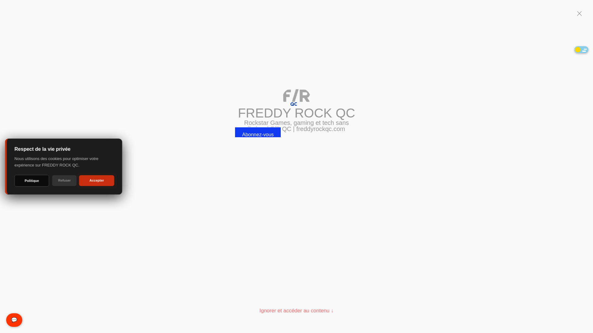 website screenshot of https://freddyrockqc.com/