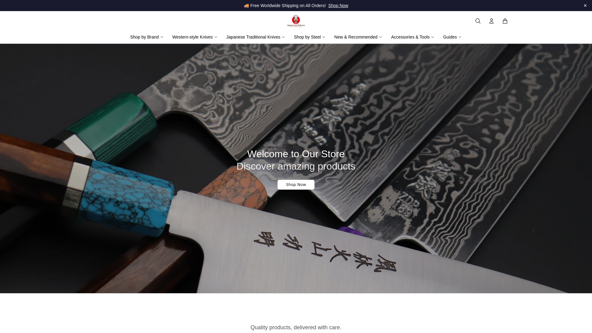 website screenshot of https://japanesechefsknifeonline.shop/