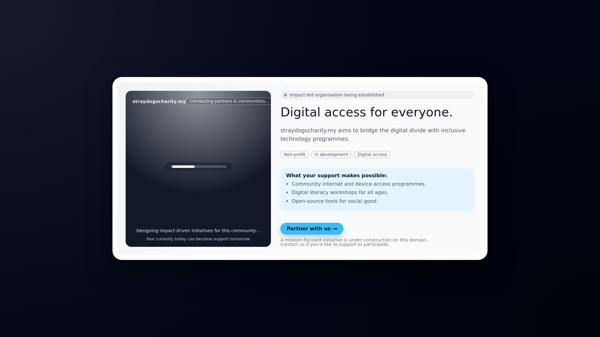 website screenshot of https://straydogscharity.my