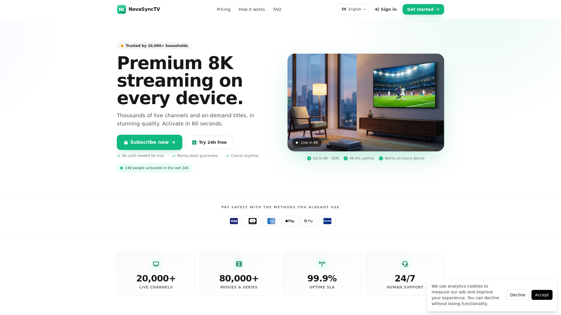 website screenshot of https://novasynctv.com/
