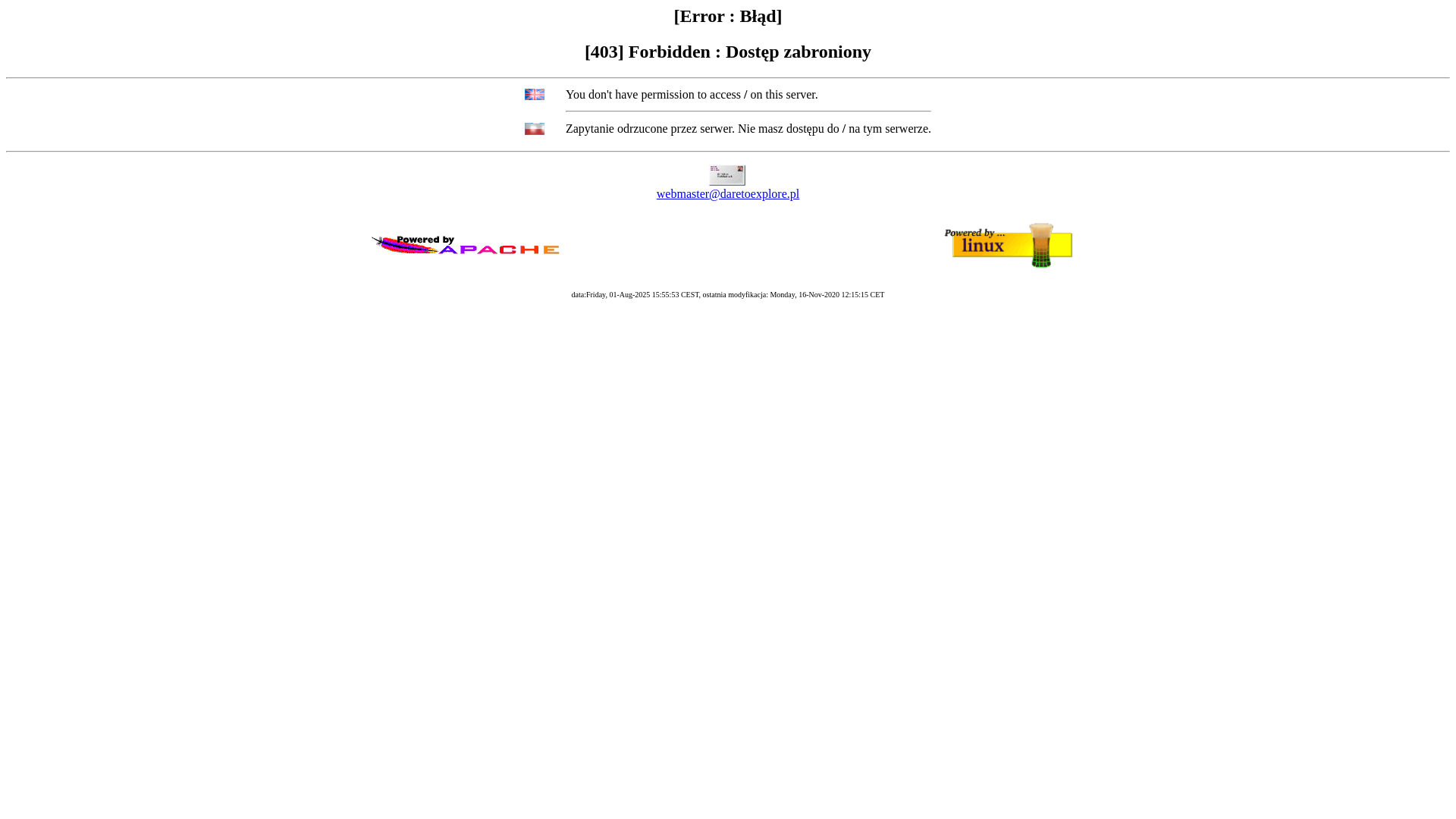 website screenshot of https://daretoexplore.pl/
