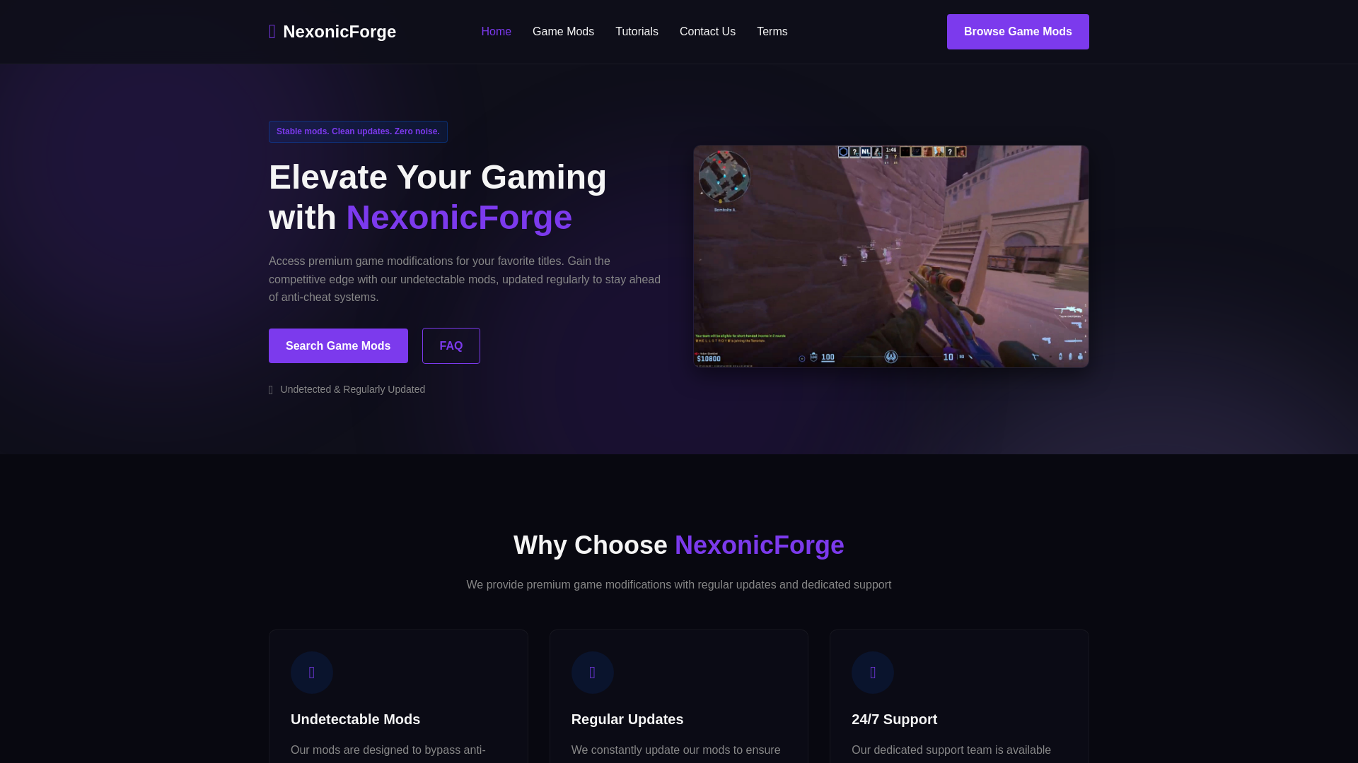 website screenshot of https://nexonicglobal.com