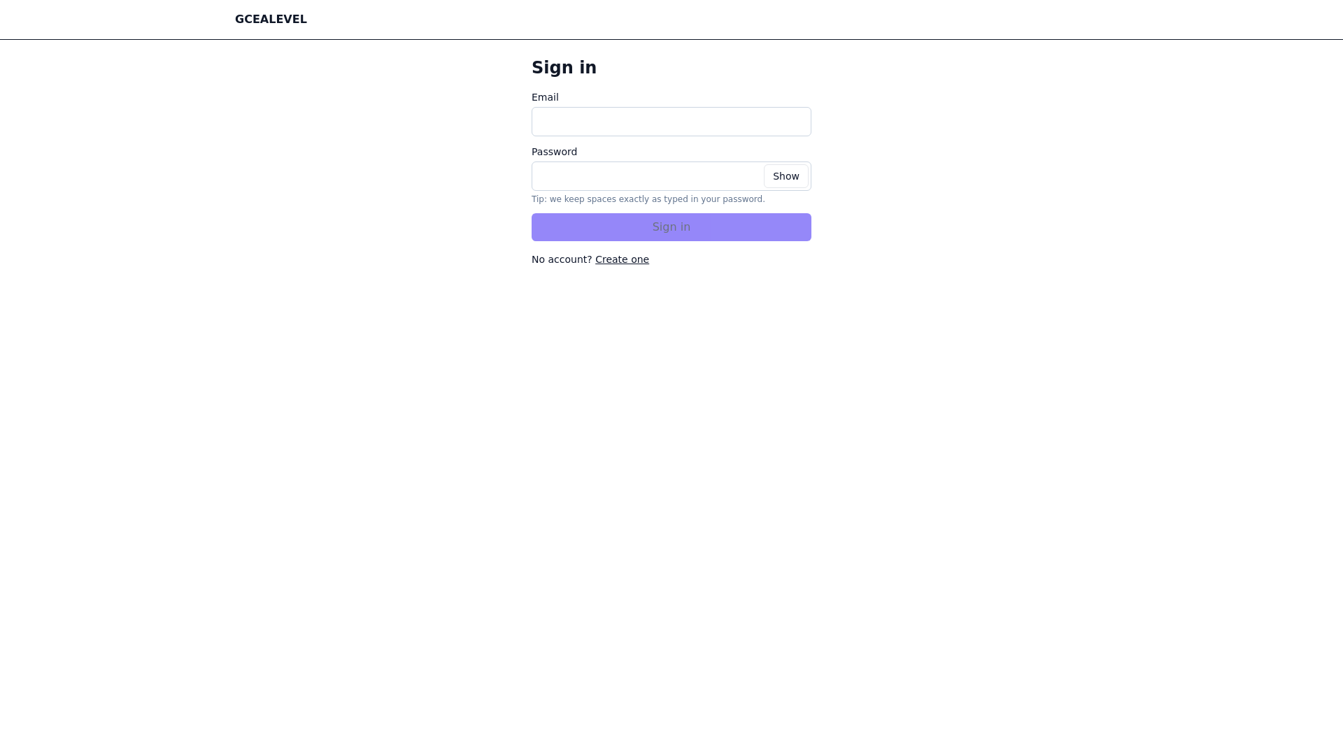 website screenshot of https://gcealevel.org/