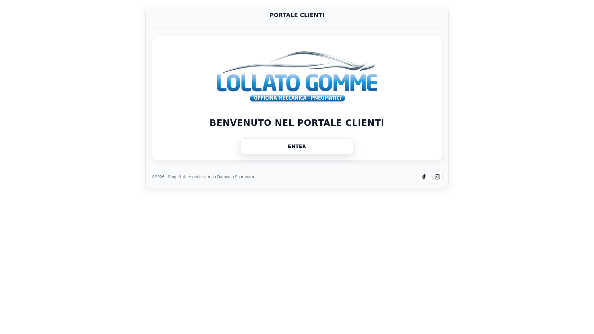 website screenshot of https://portale-clienti-lollatogomme.pages.dev/