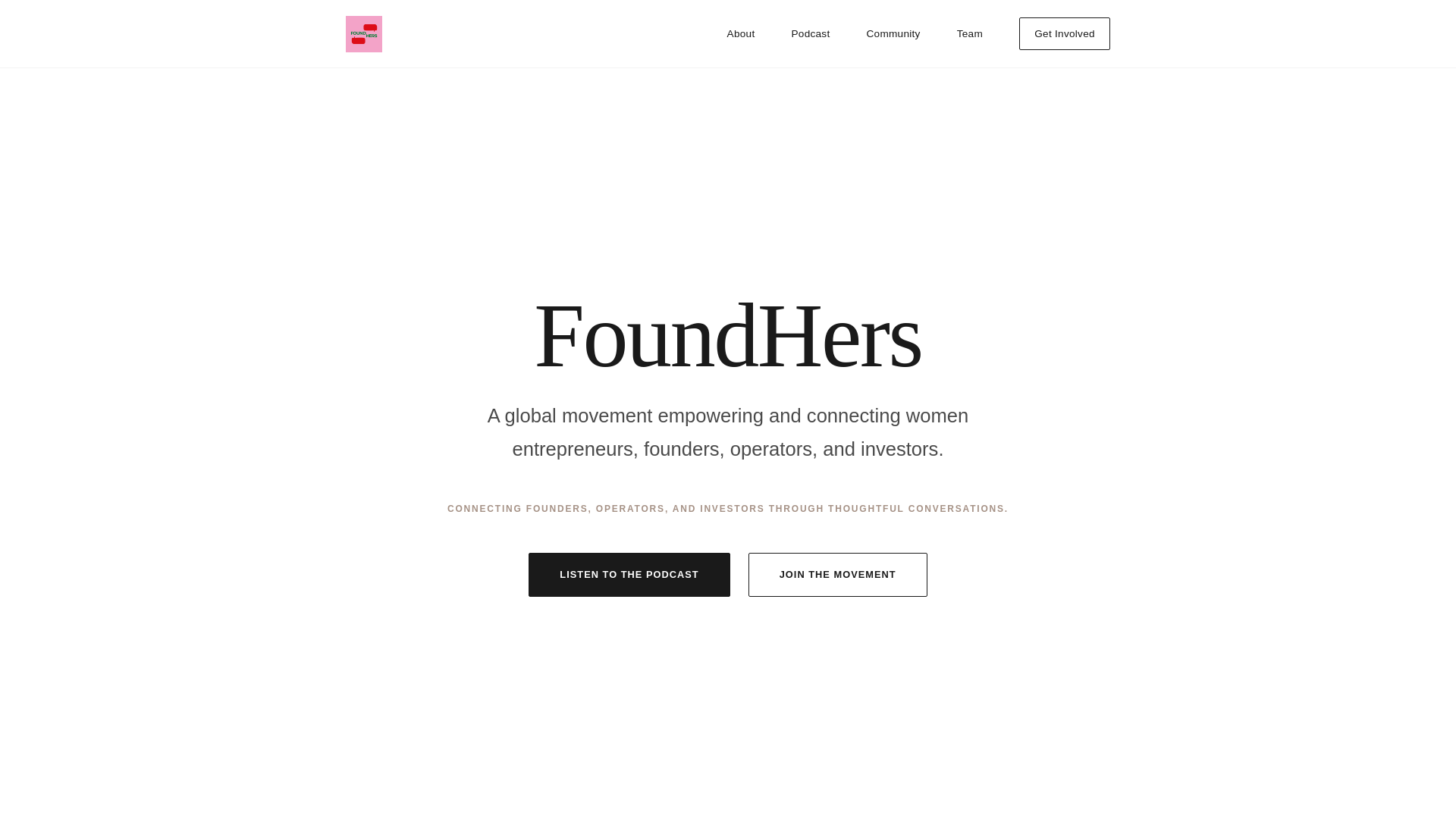 website screenshot of https://foundhersglobal.com/