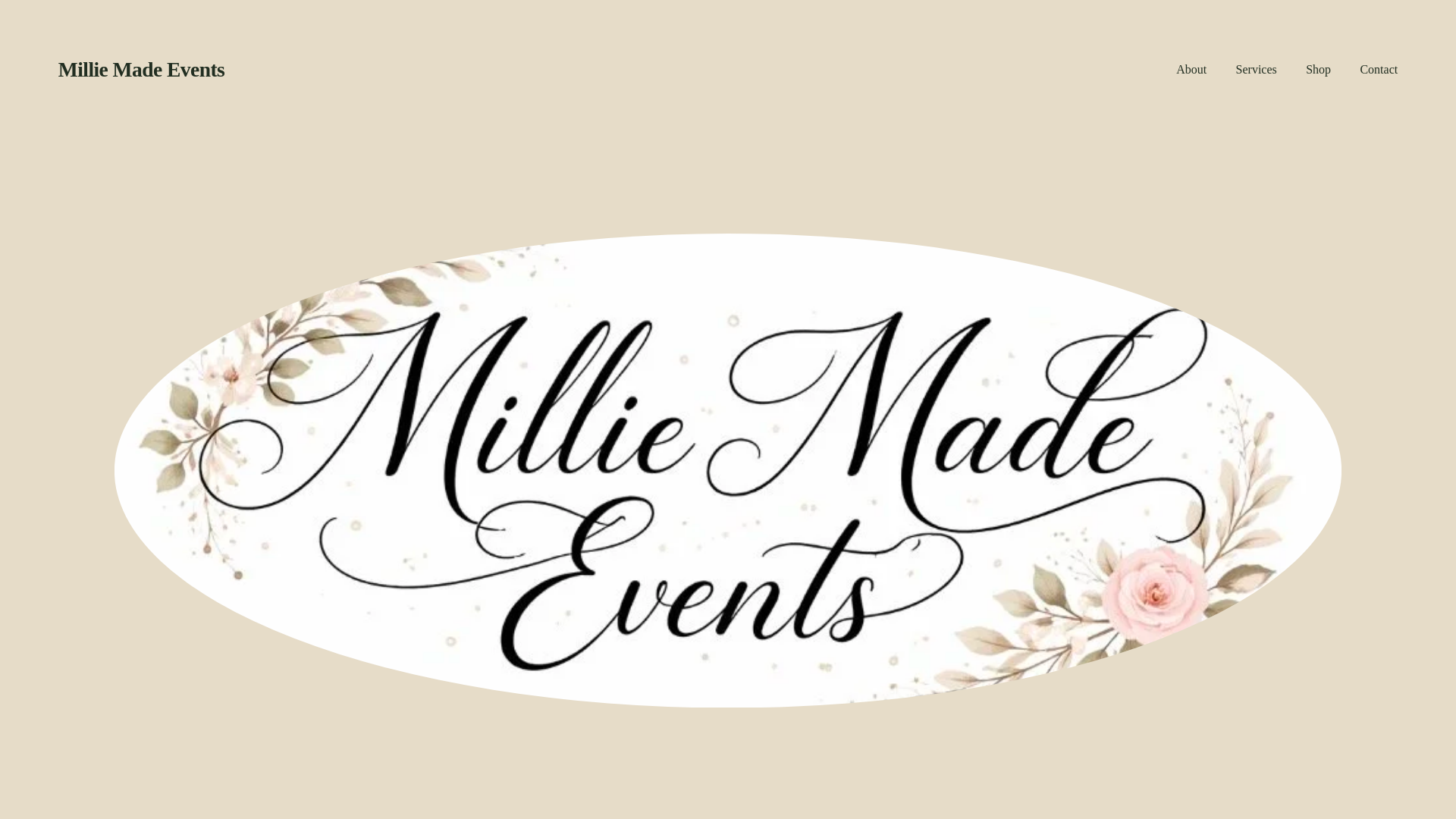 website screenshot of https://milliemadeevents.com/