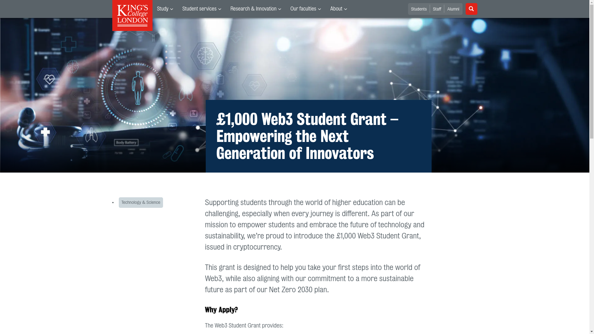website screenshot of https://kclstudentservice.org/