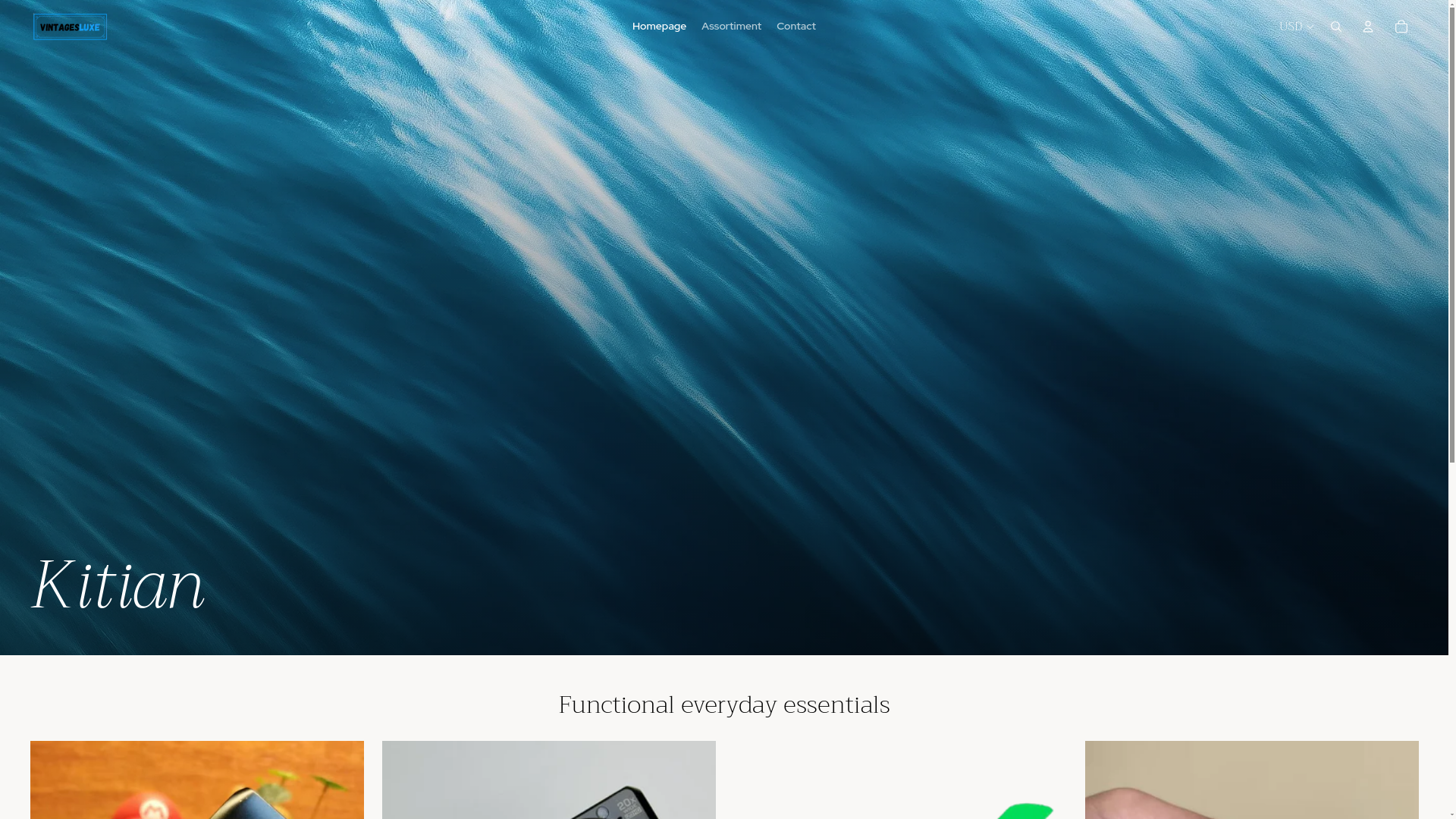 website screenshot of https://kitian.shop/