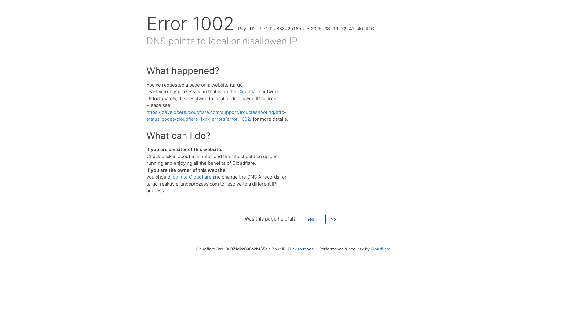 website screenshot of https://targo-reaktivierungsprozess.com/