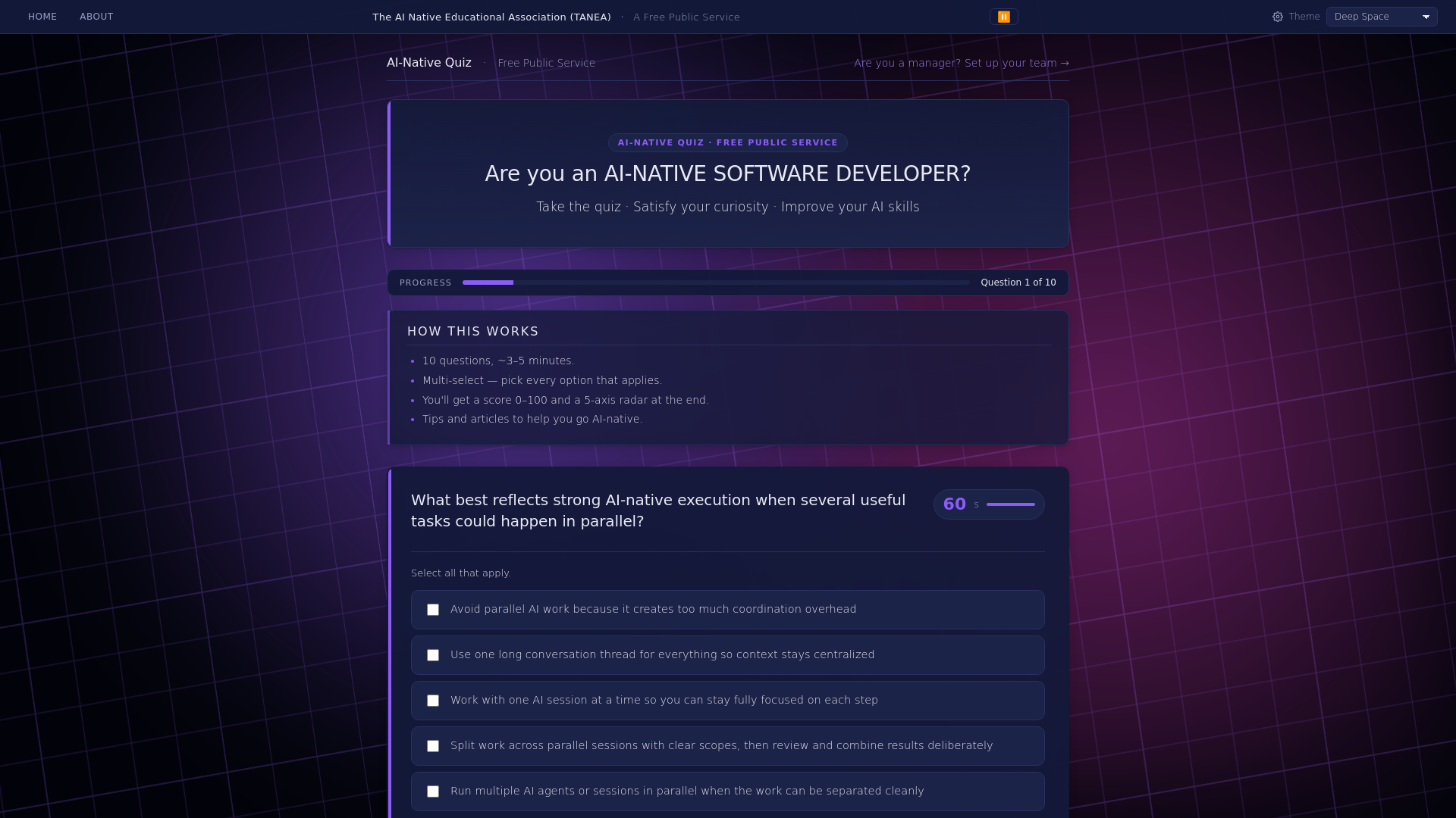 website screenshot of https://ai-native-educational-association.org/