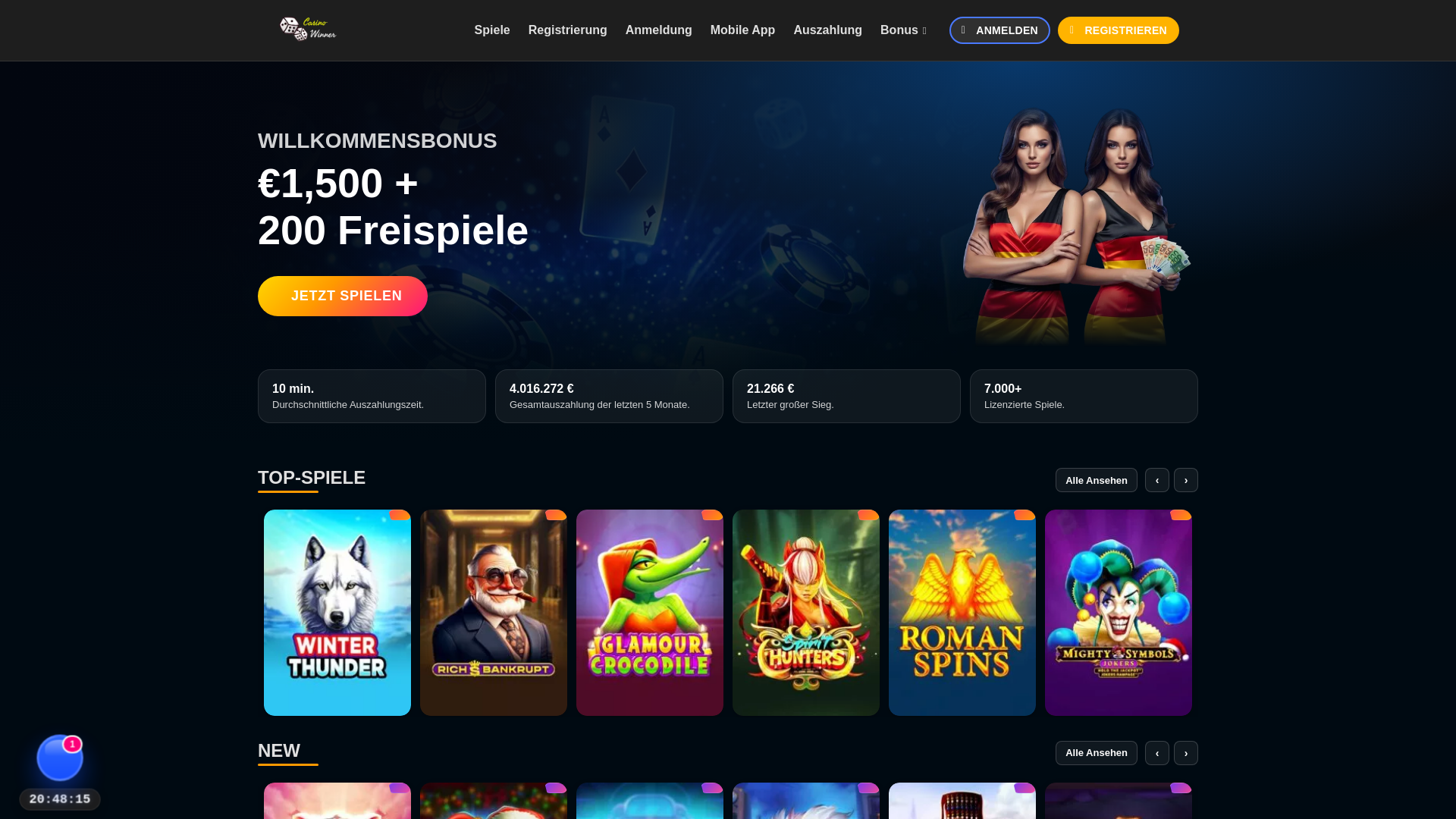 website screenshot of https://winnercasinos-de.com/