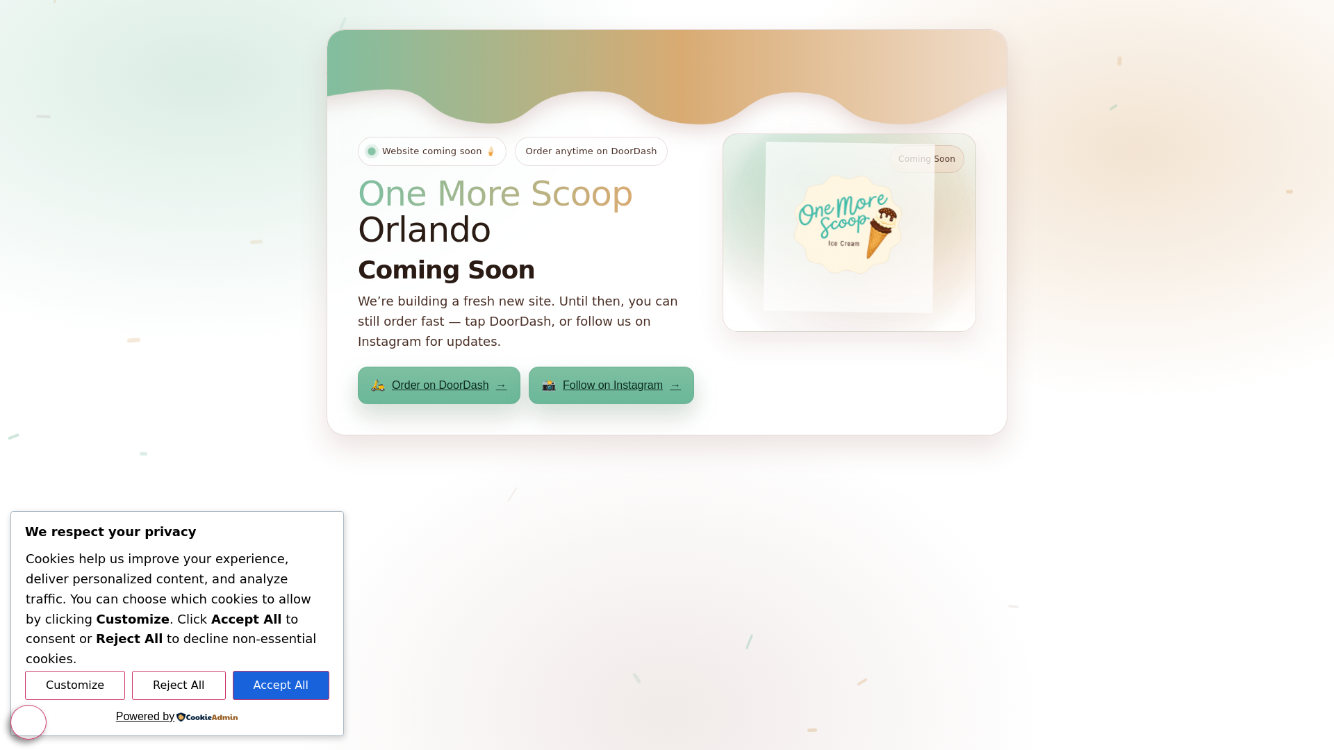 website screenshot of https://onemorescooporlando.com/
