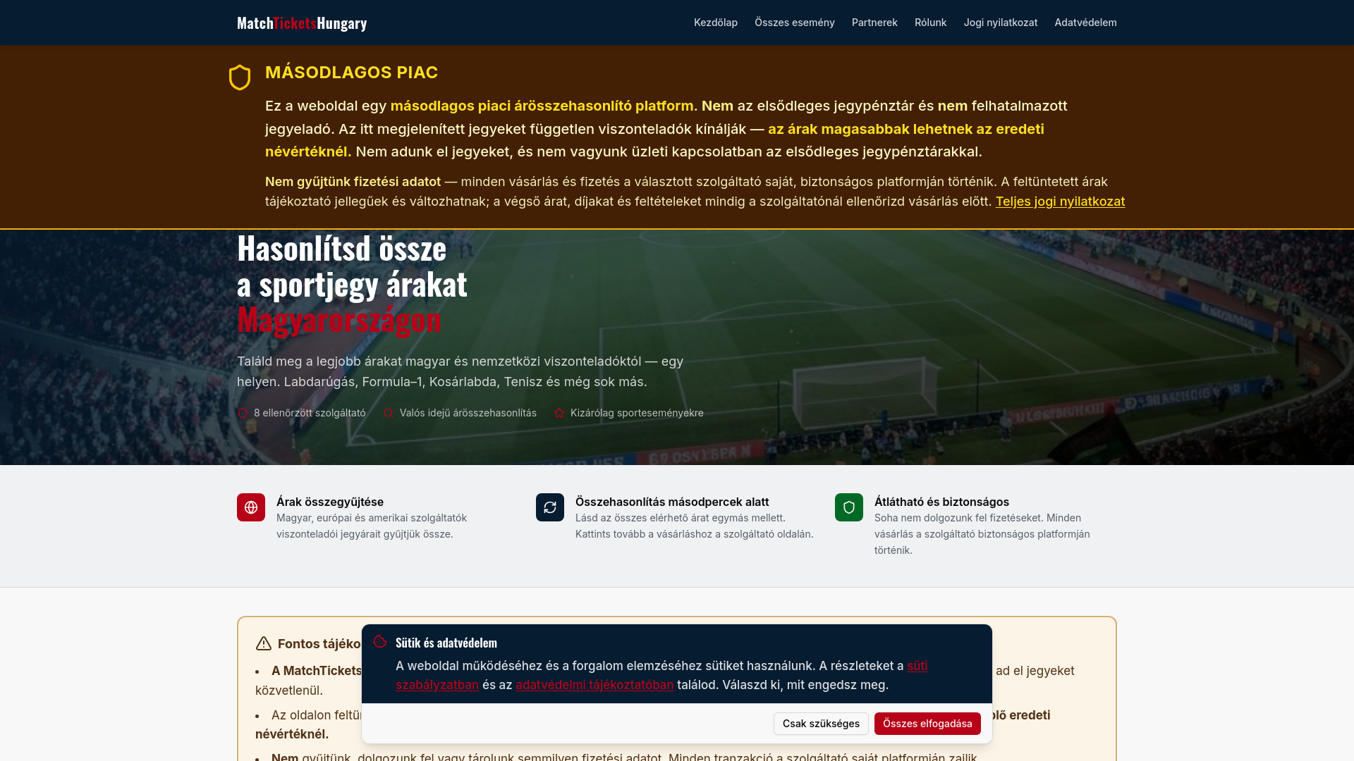 website screenshot of https://matchticketshungary.com