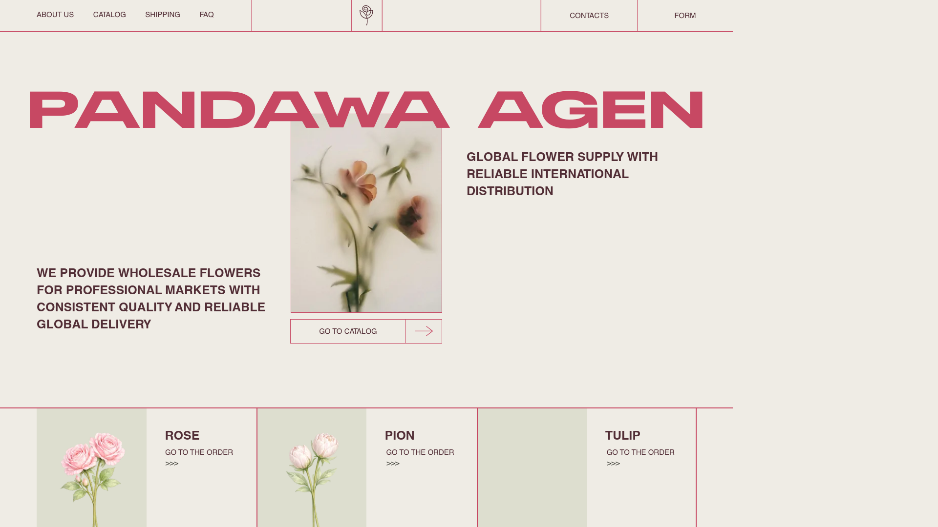 website screenshot of https://pandawa-flowers.com/