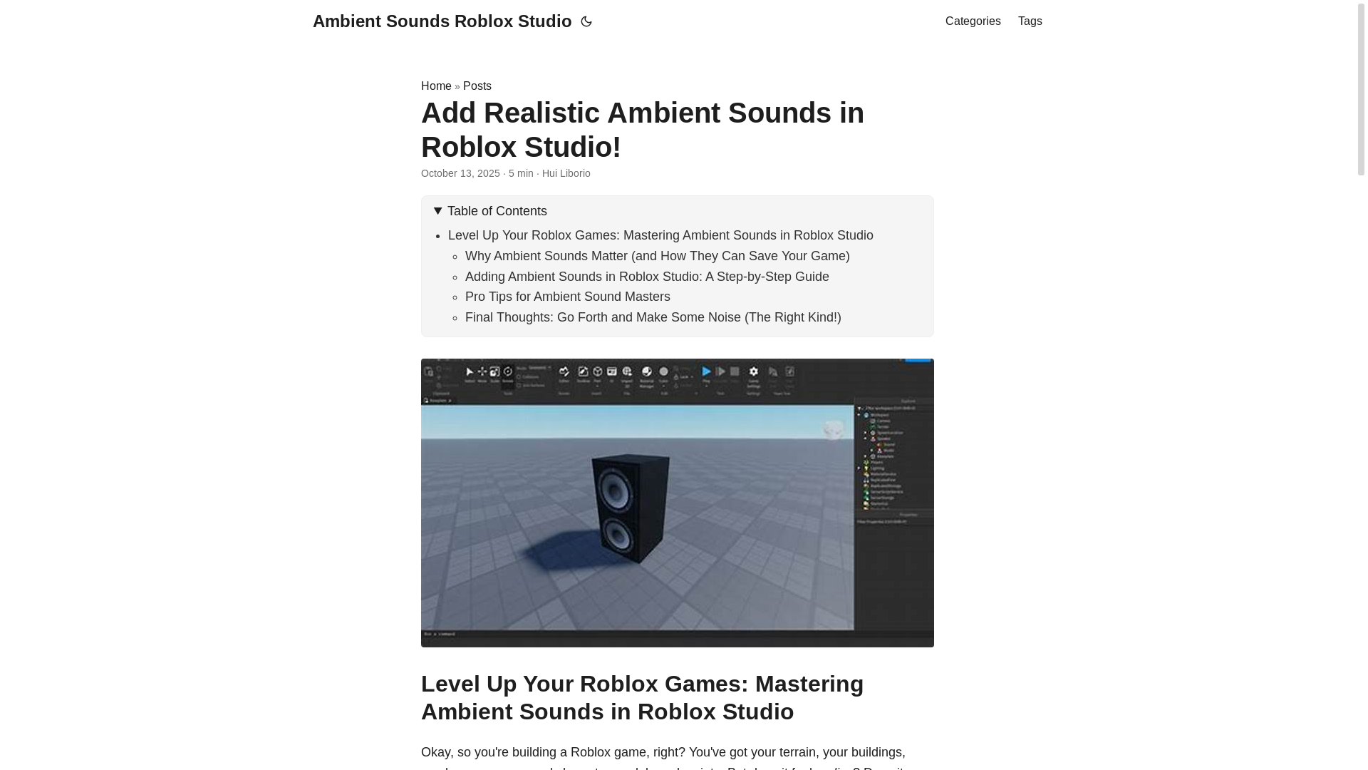 website screenshot of https://ambient-sounds-roblox-studio.pages.dev/