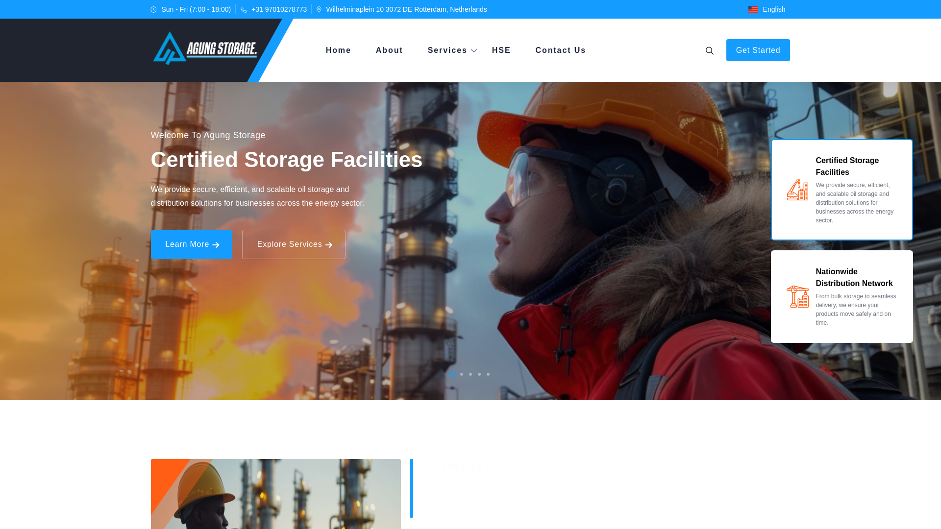 website screenshot of https://agungstorage.com
