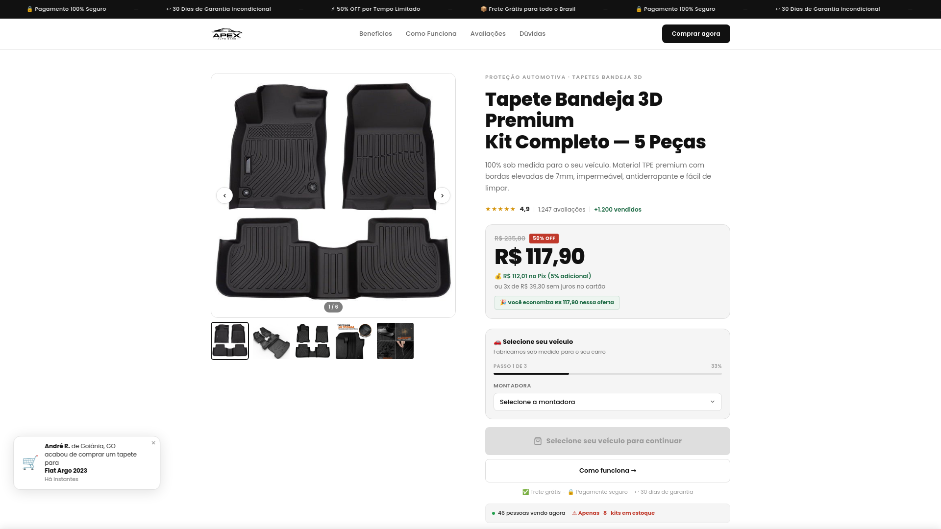 website screenshot of https://tapetepremiumapex.shop