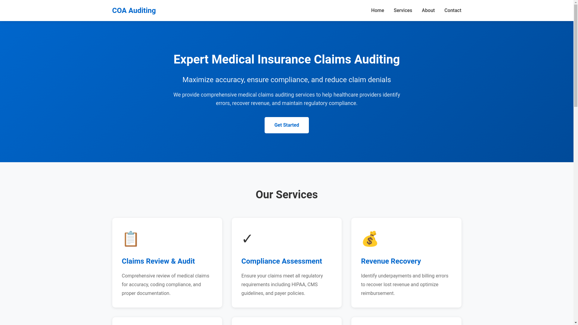 website screenshot of https://coabilling.com/
