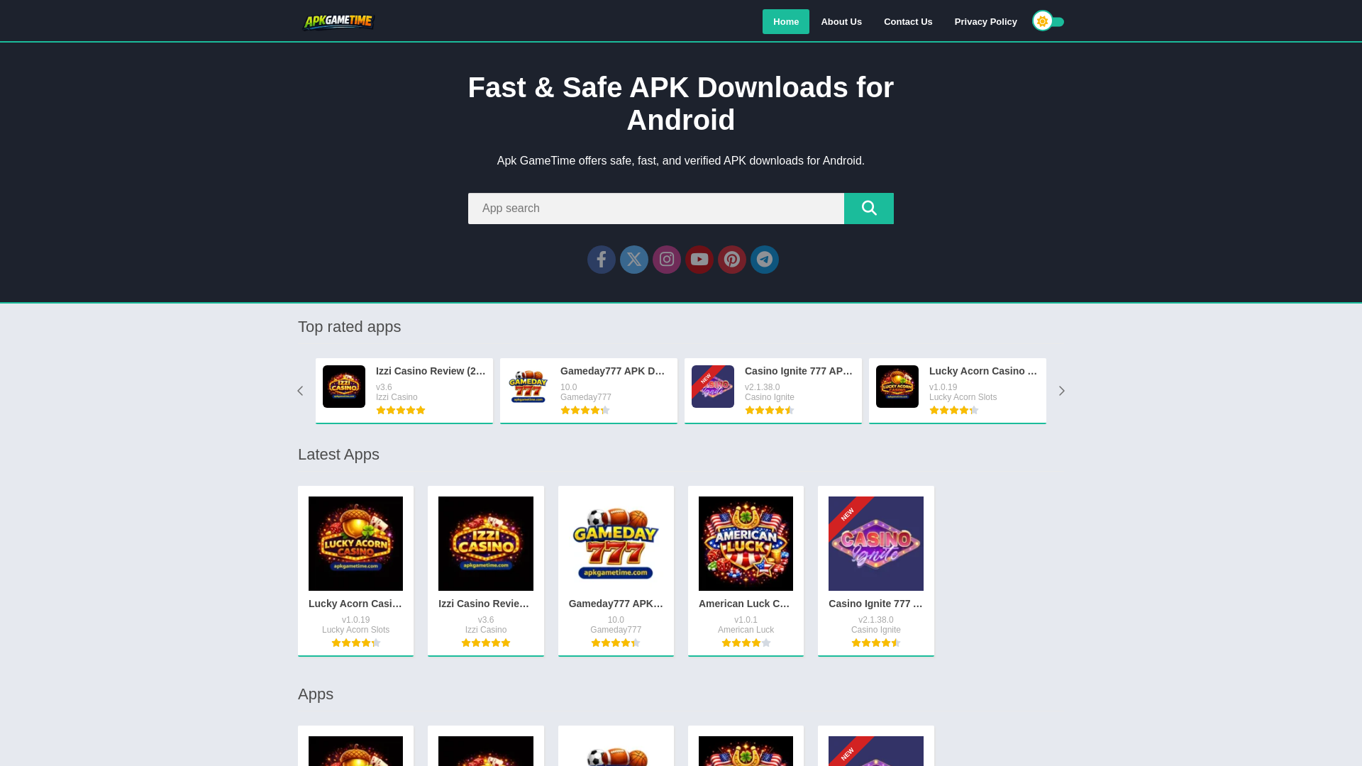 website screenshot of https://apkgametime.com/