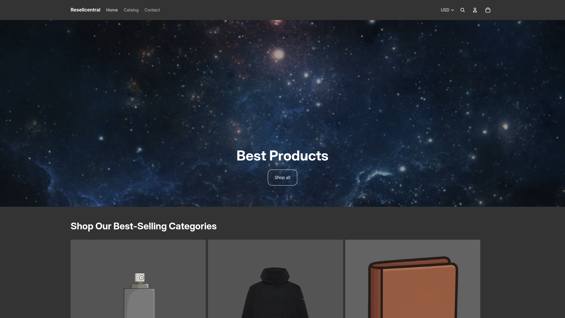 website screenshot of https://resellcentral.org/