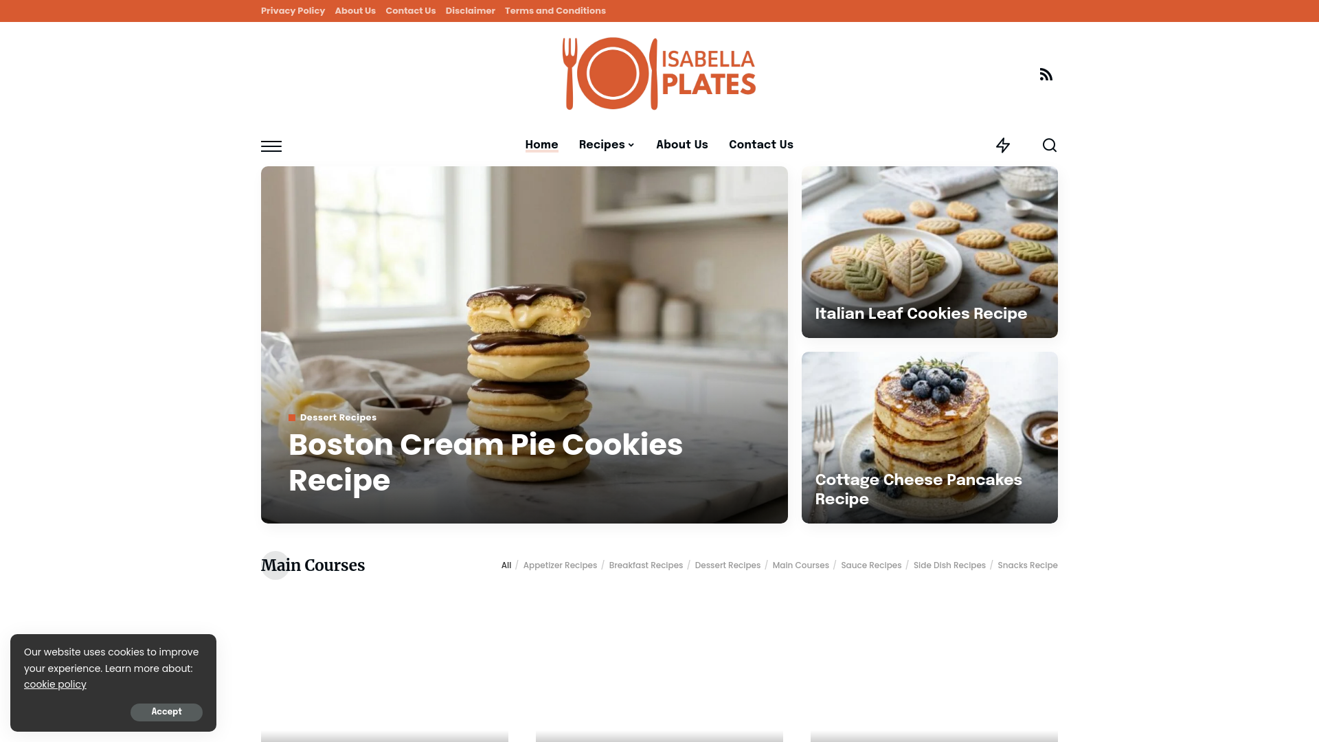 website screenshot of https://isabellaplates.com/