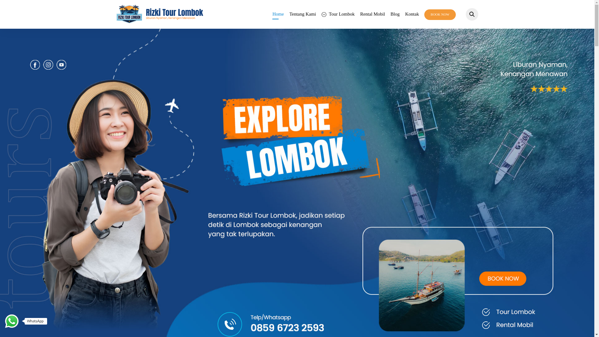 website screenshot of https://rizkitourlombok.com/