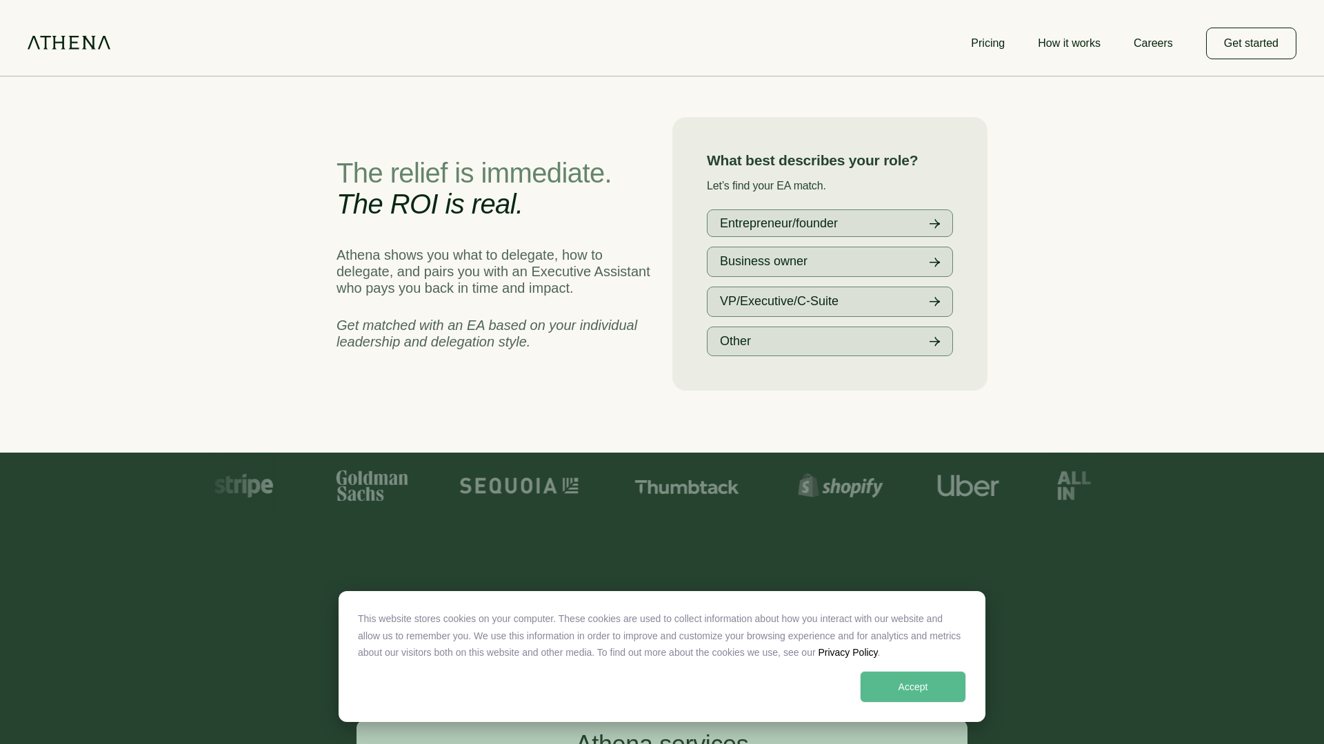 website screenshot of https://hybridexecservice.com/