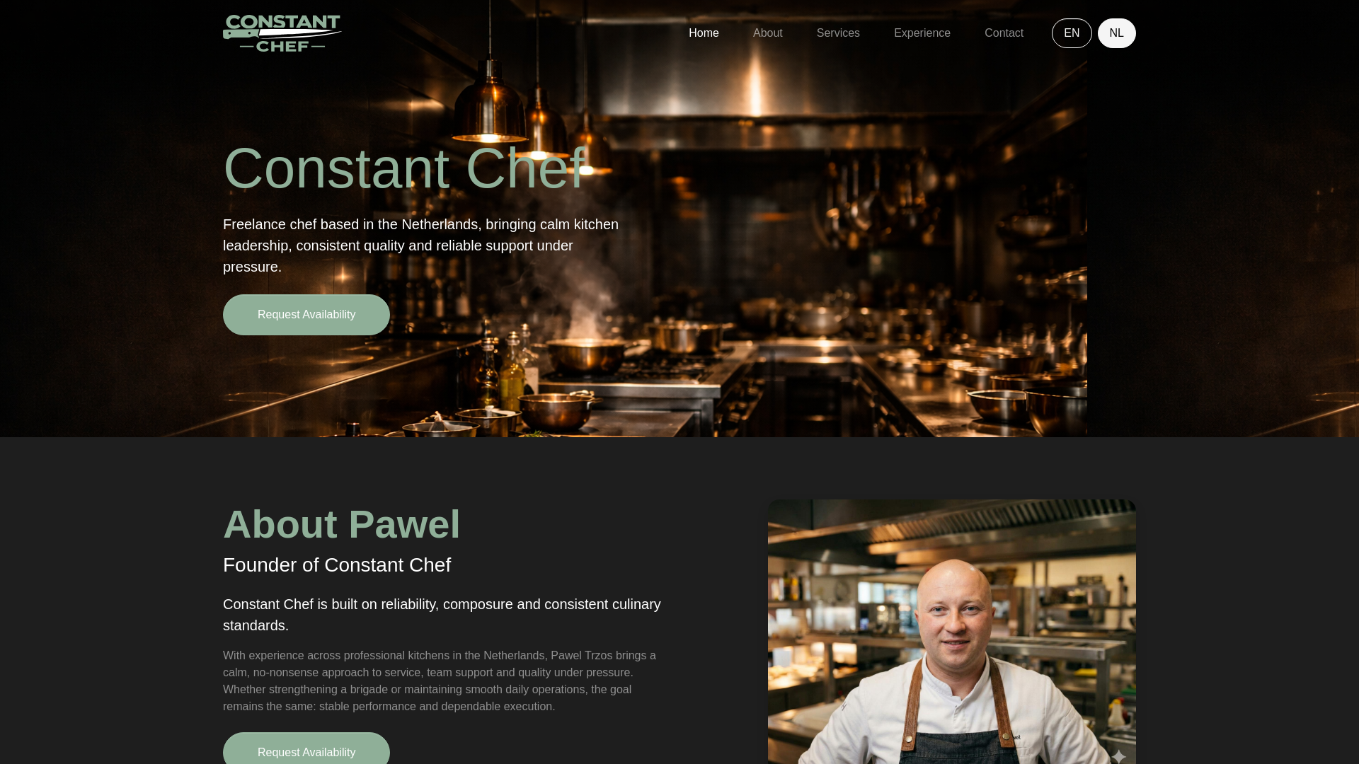 website screenshot of https://constantchef.nl/