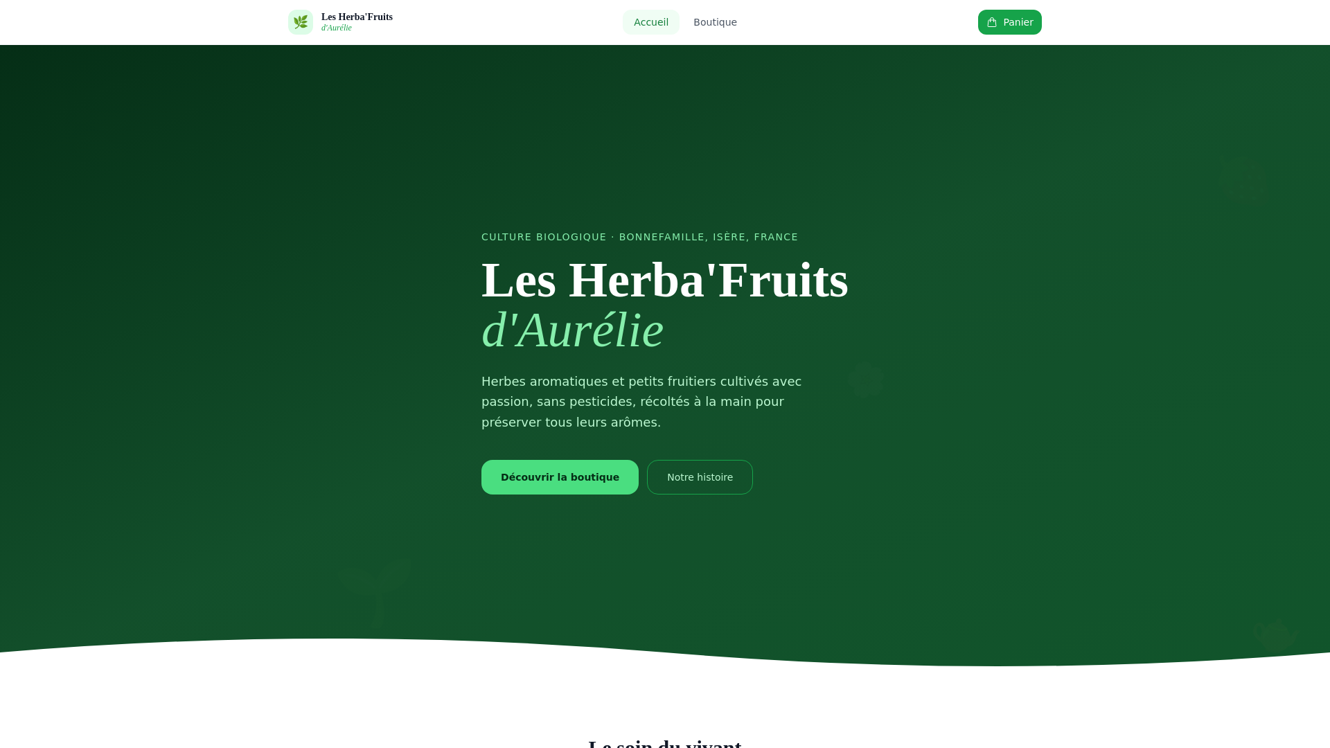 website screenshot of https://herba-fruits-aurelie.fr