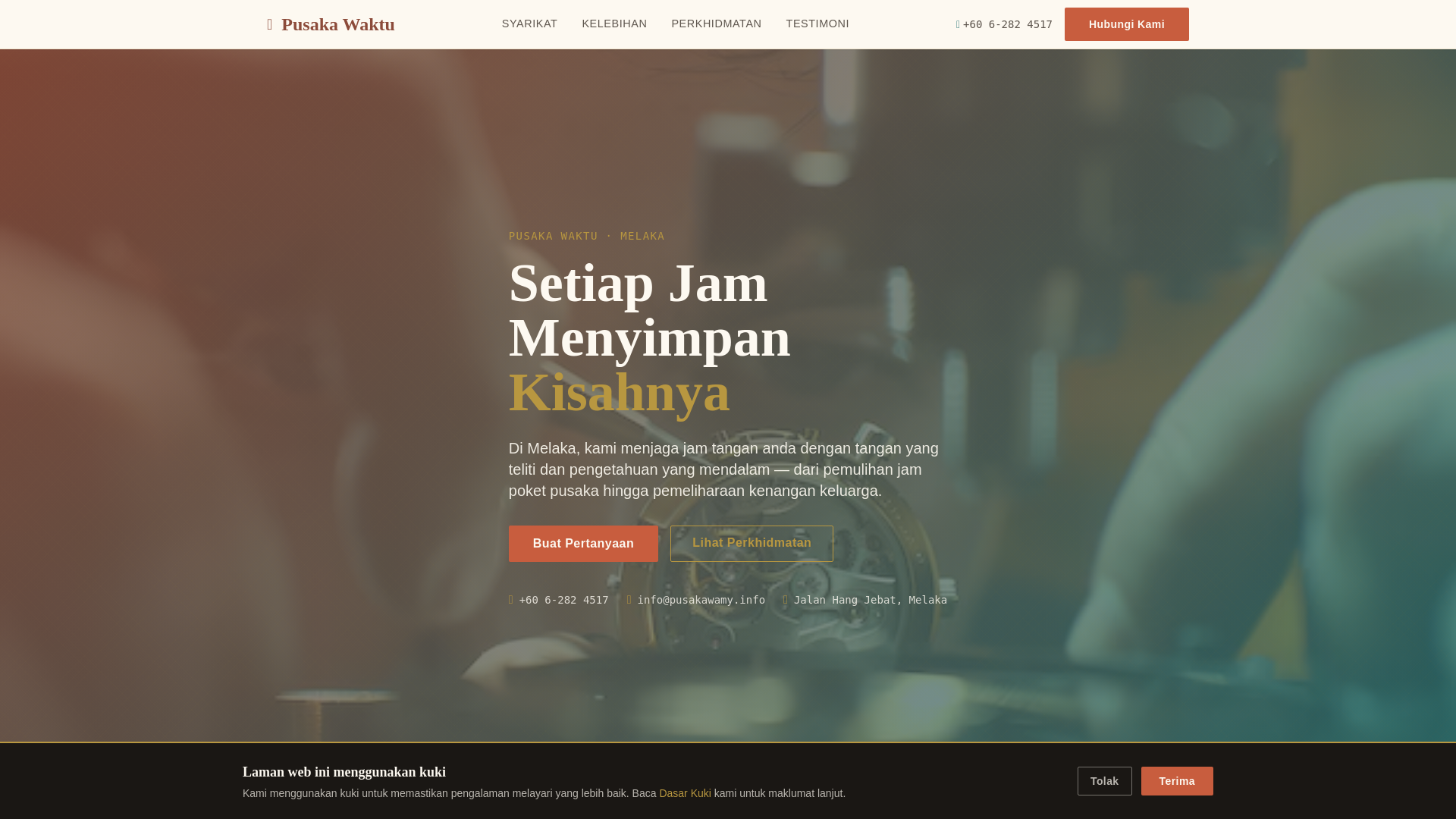 website screenshot of https://pusakawamy.info/