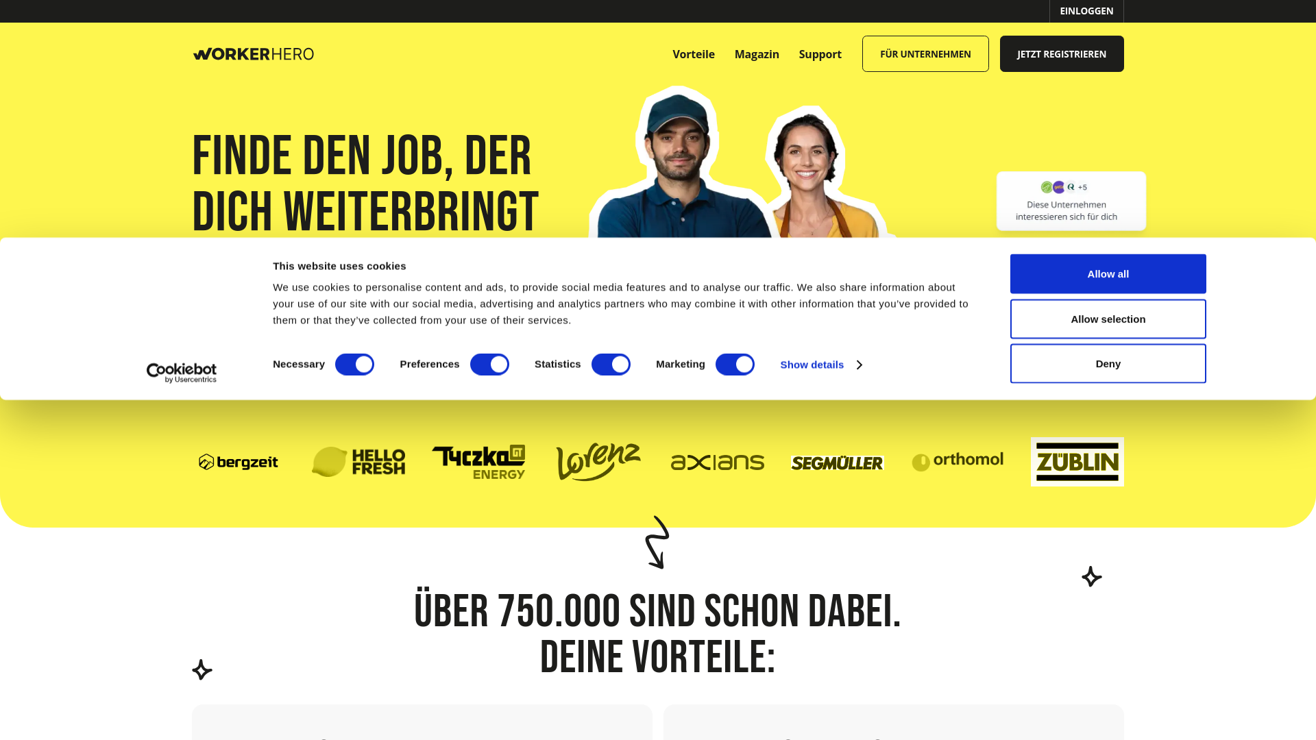website screenshot of https://workerhero-team.com