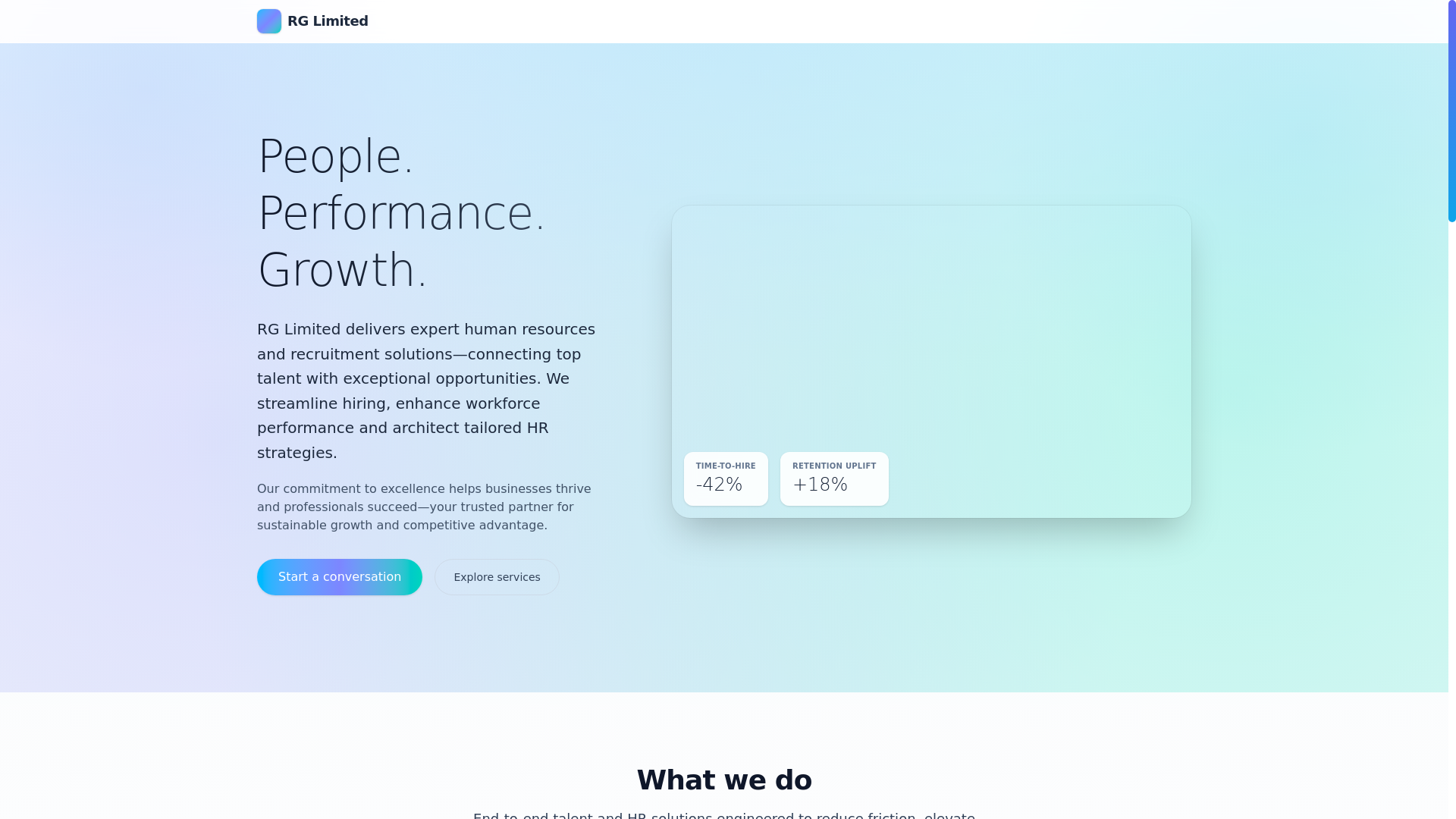 website screenshot of https://rg-limited.com/
