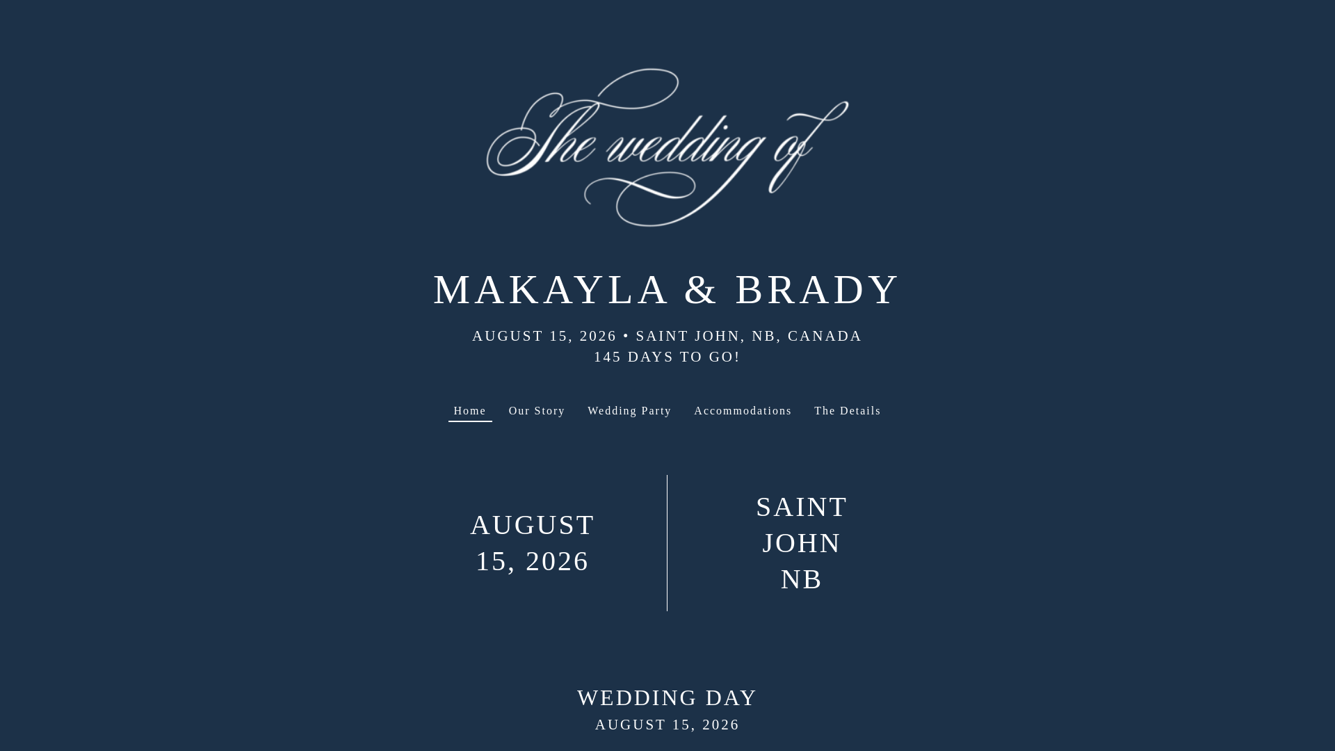 website screenshot of https://makayla-and-brady.com/