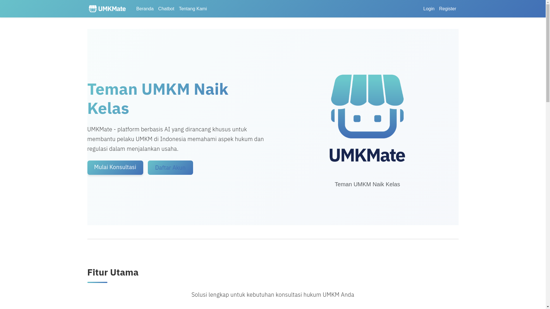 website screenshot of https://umkmate.id/