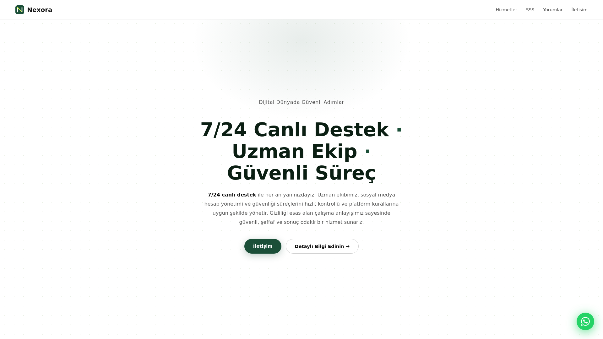 website screenshot of https://nexorasoftt.com