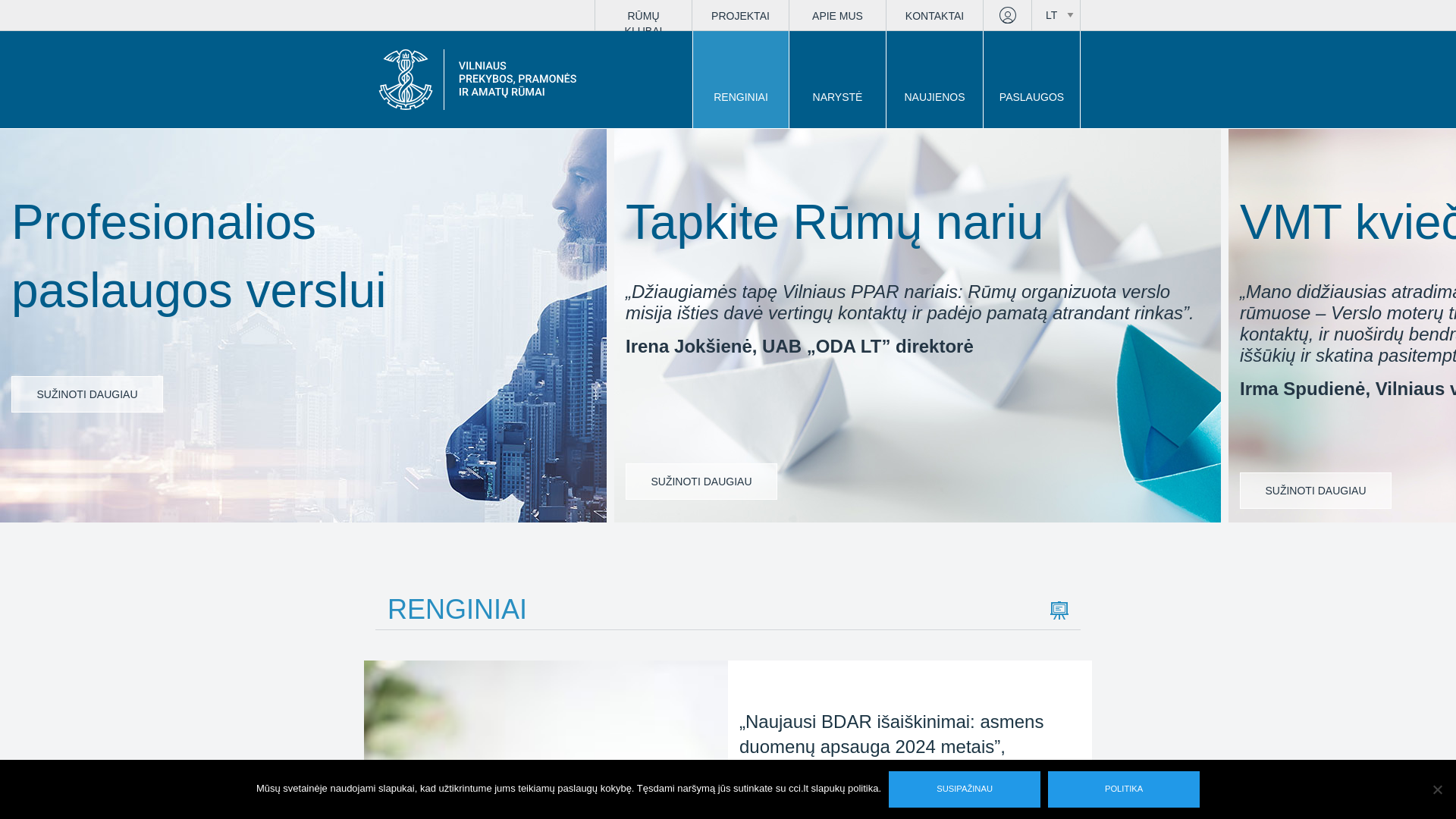 website screenshot of https://www.senas.cci.lt