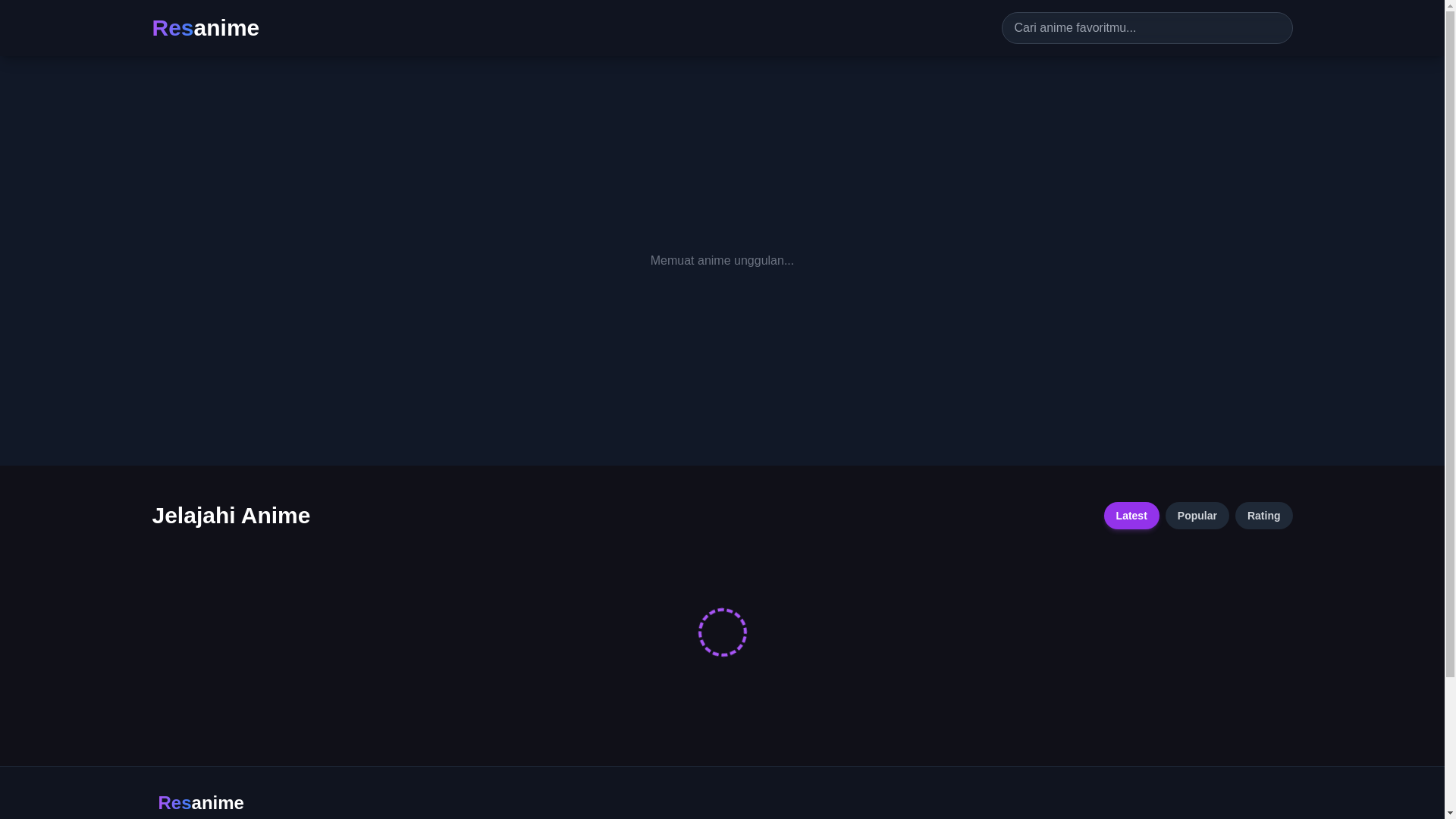 website screenshot of https://resanime.pages.dev/